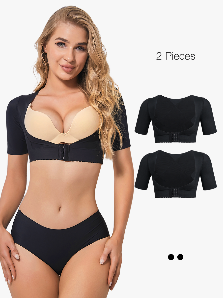 2 Pieces Upper Arm Shoulder Compression Sleeves Post Surgery Shapewear Top-Brabic