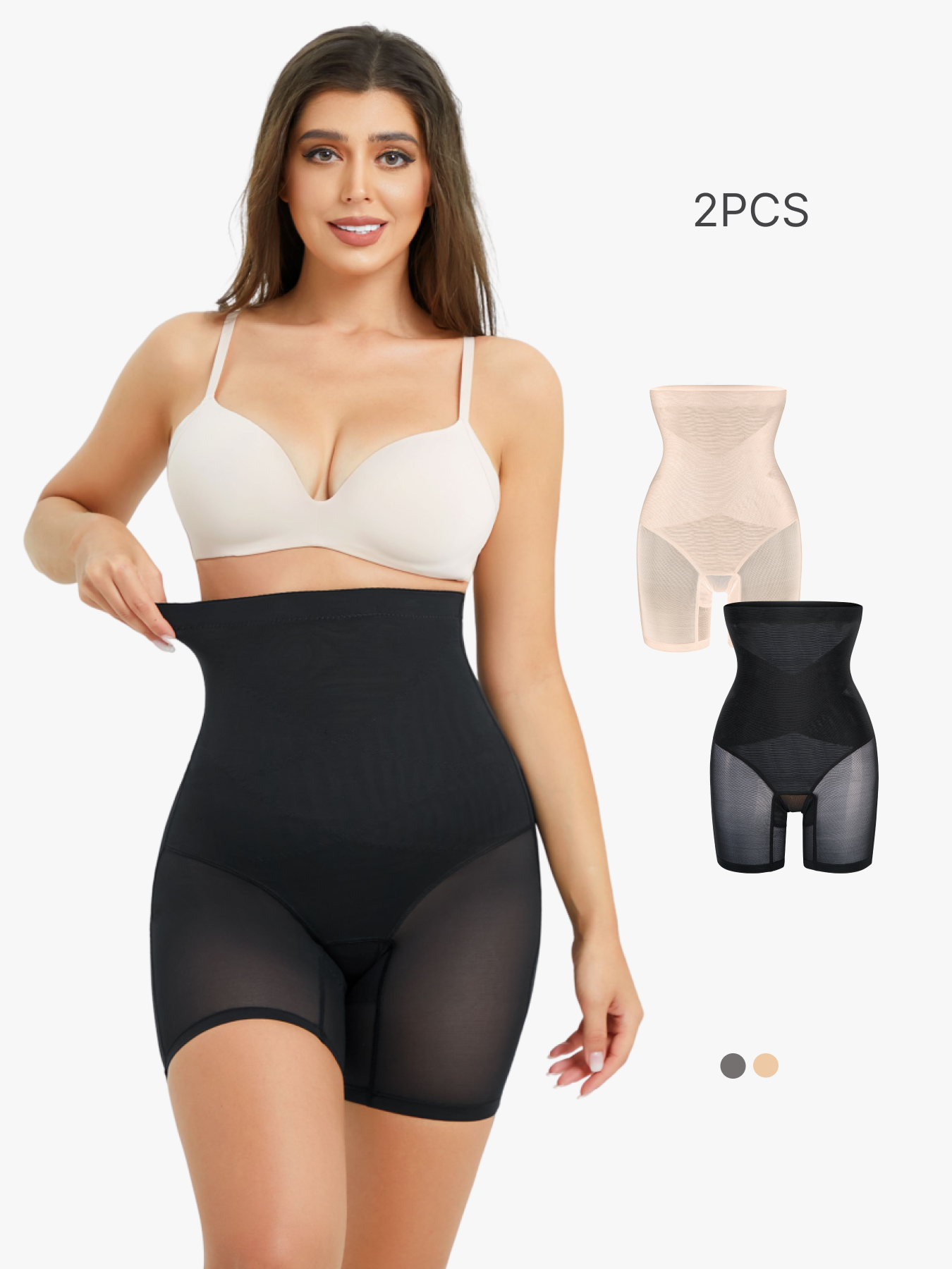 BRABIC 2-Piece Set Tummy Control Shapewear for Women High Waist Body Shaper Underwear TS012