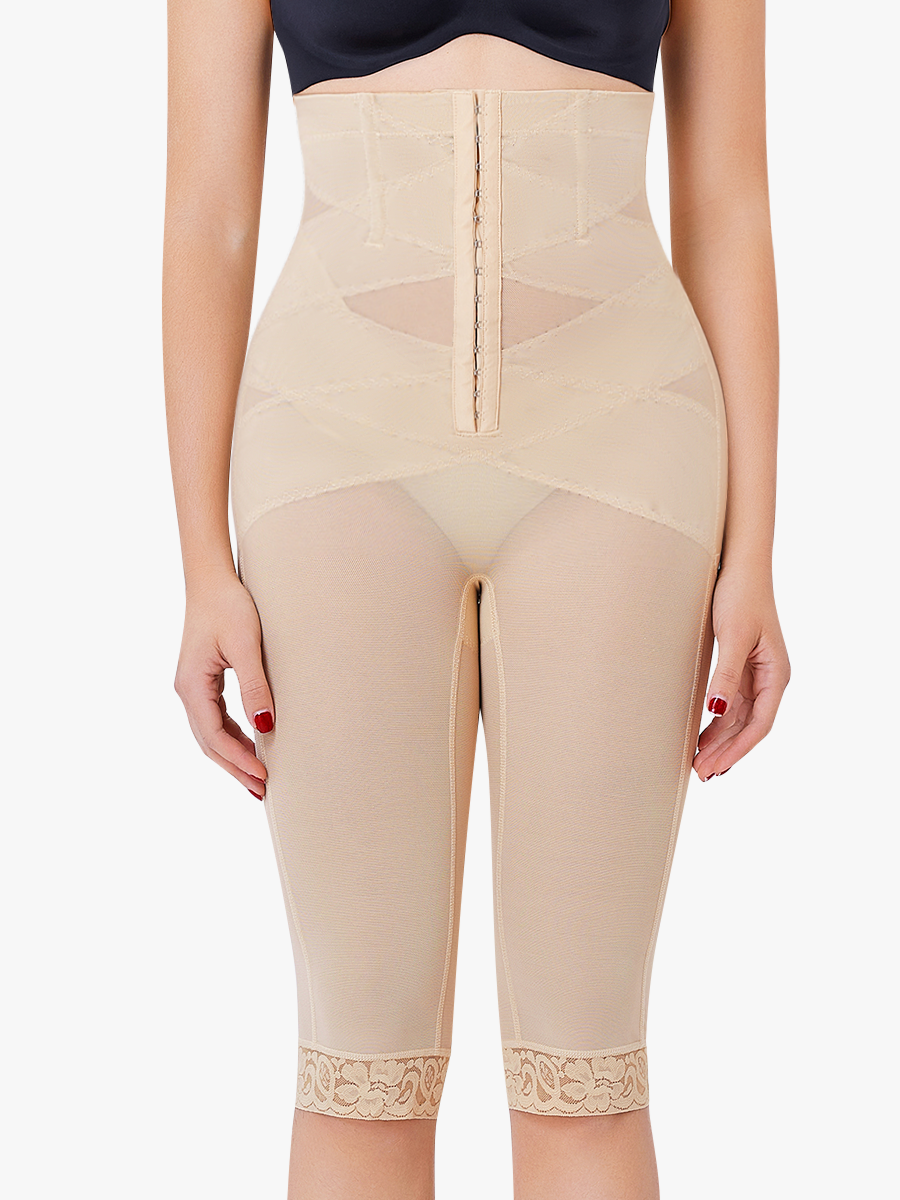 Lace High-Waisted Shapewear For Butt Lift And Slim Thighs-Brabic