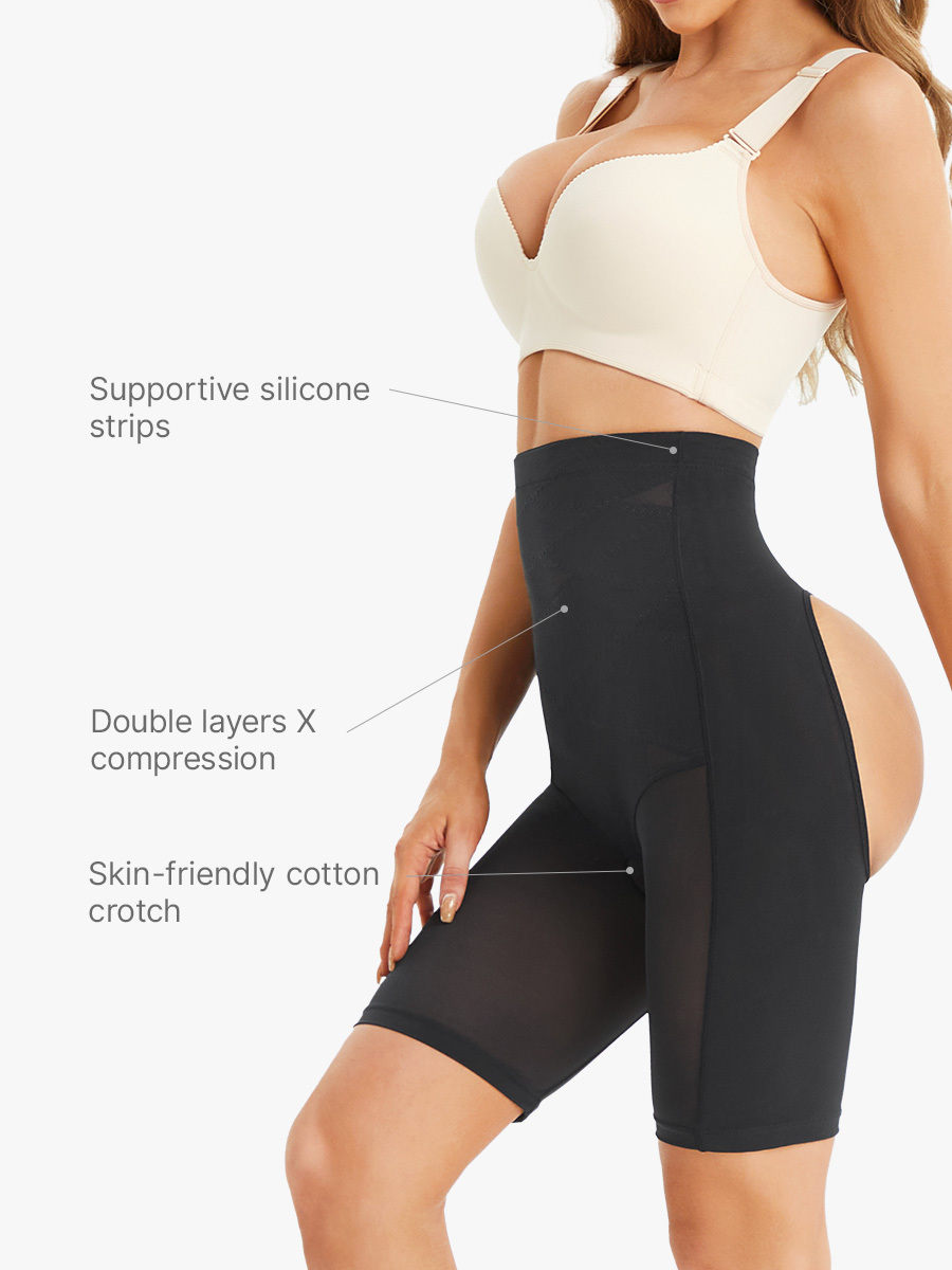 Mesh Breathable Tummy Control Cut-Out Shorts