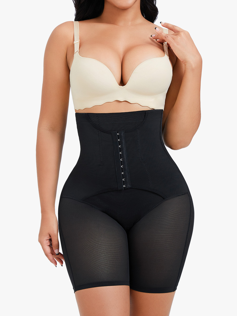 Front Hook Waist Cincher With 4 Steel Bone Support Cut-Out Butt Lifter Thigh Slimmer-Brabic