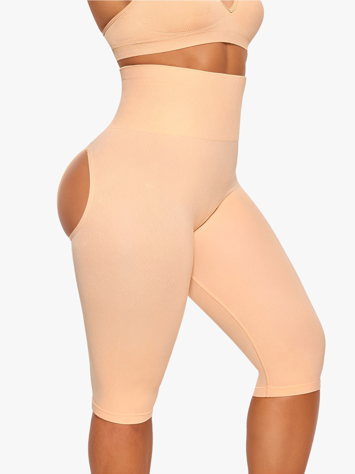 Seamless Cut-out Butt Lift High Waist  Fifth Pants Slimmers-Brabic