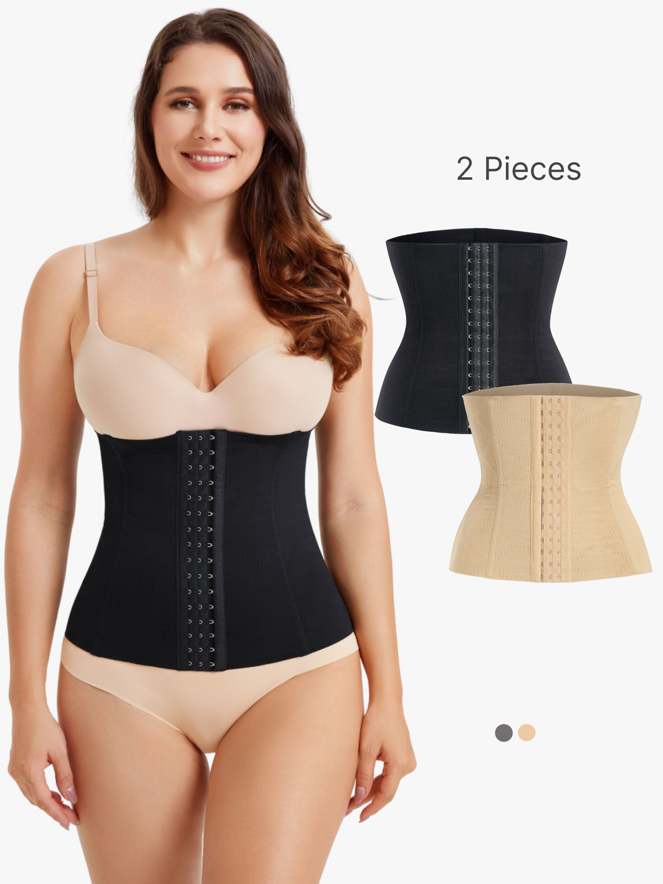 BRABIC 2-Piece Set Tummy Control Waist Trainer Corset for Women Belly Band WC007