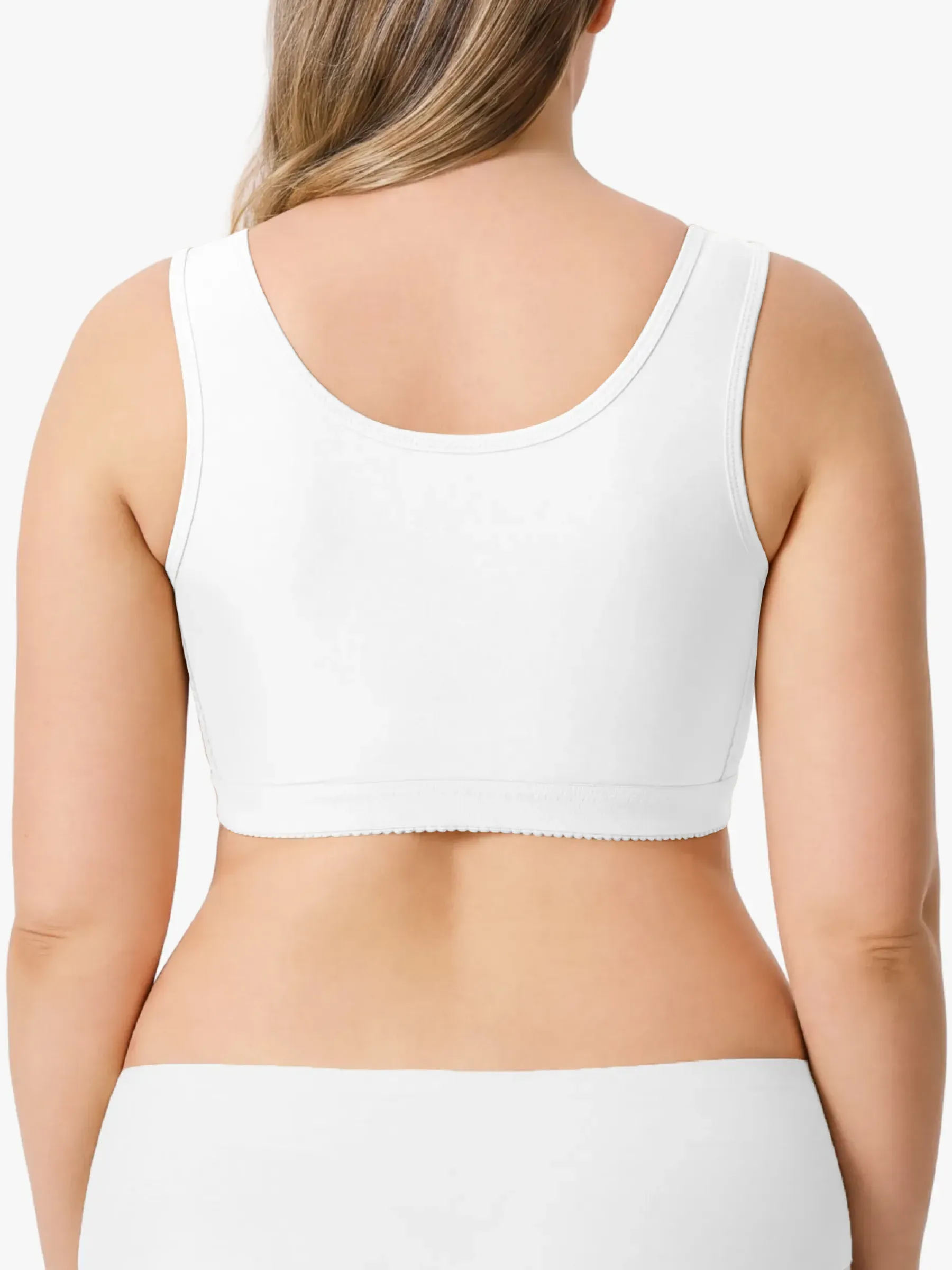 Front-Opening Full Coverage Wireless Comfort Mastectomy Post Surgery Bra with Breast Support Band