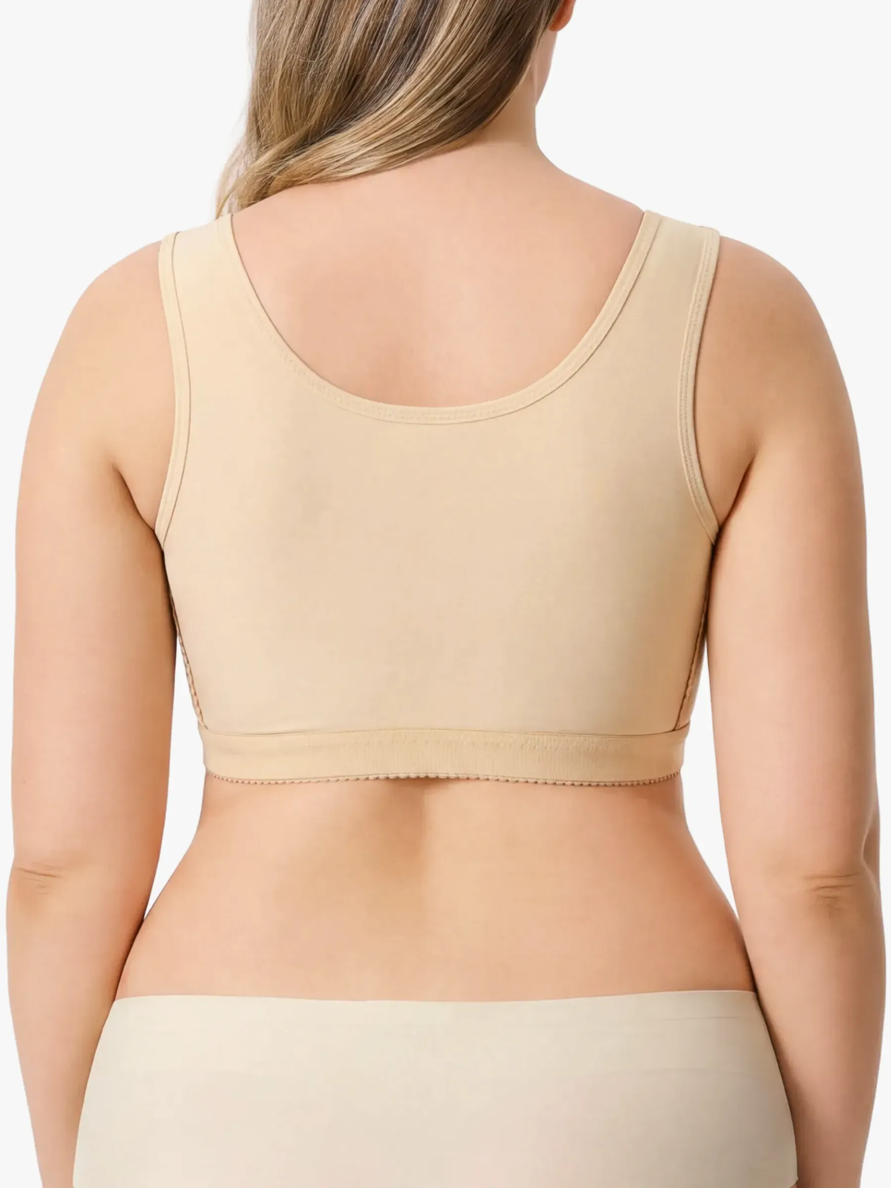 Front-Opening Full Coverage Wireless Comfort Mastectomy Post Surgery Bra with Breast Support Band