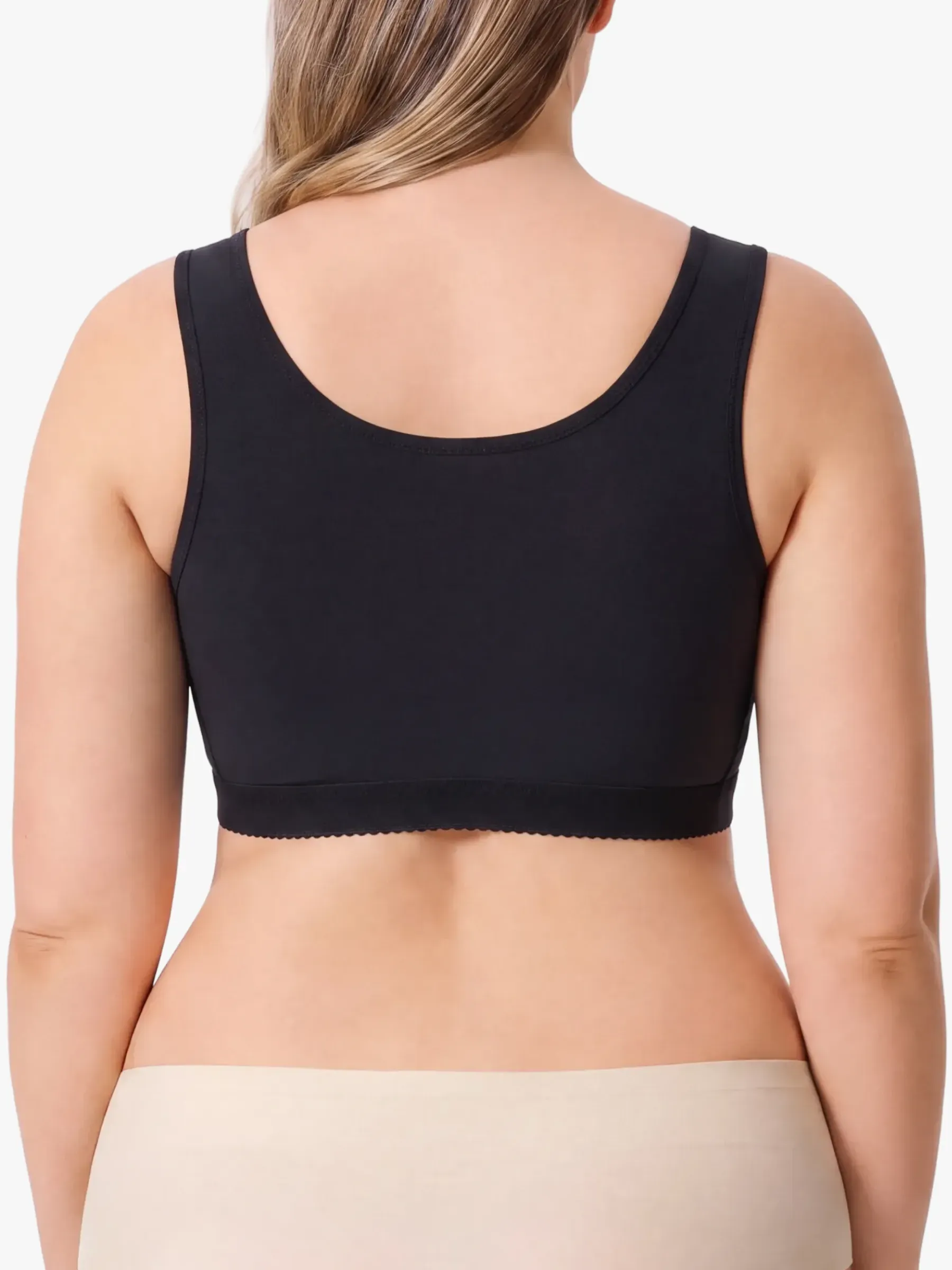 Front-Opening Full Coverage Wireless Comfort Mastectomy Post Surgery Bra with Breast Support Band