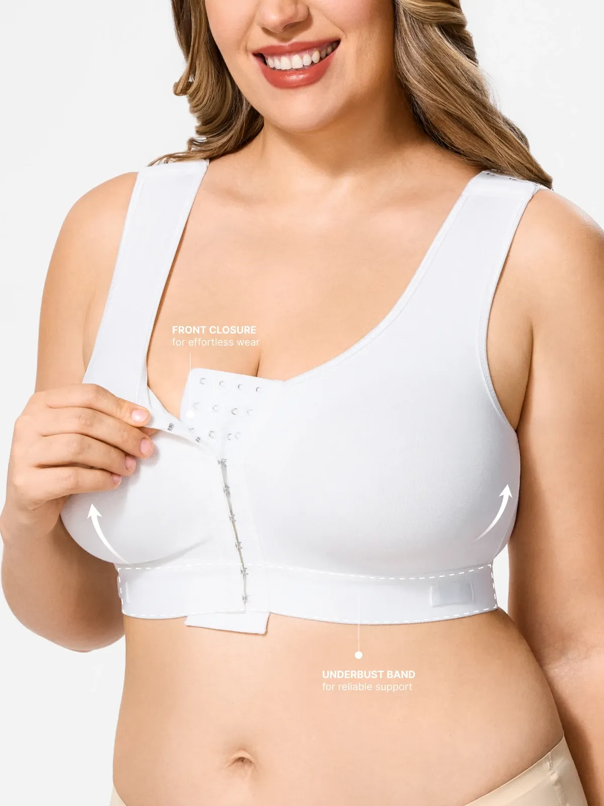 Front Closure Adjustable Mastectomy Bra Comfortable Post-Surgery Bra