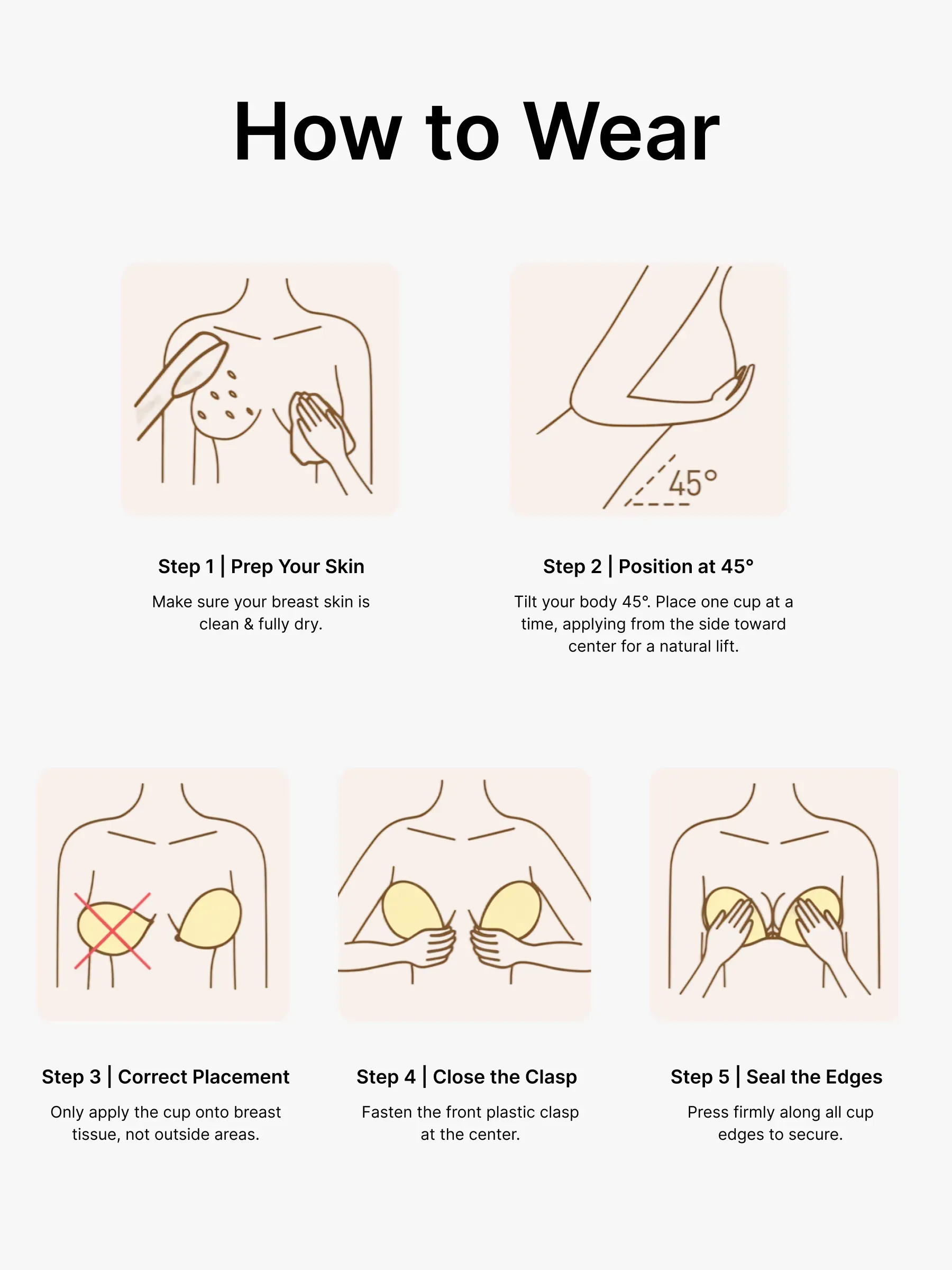 Invisible Strapless Push Up Adhesive Bra