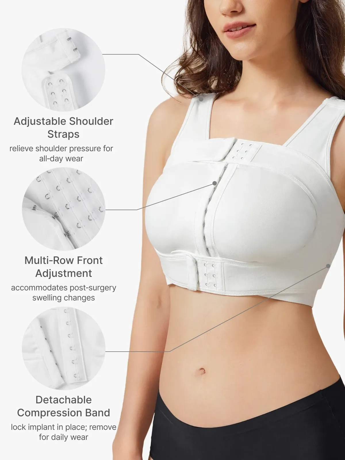 Front‑Closure Wireless Full‑Coverage Mastectomy Post‑Surgery Bra