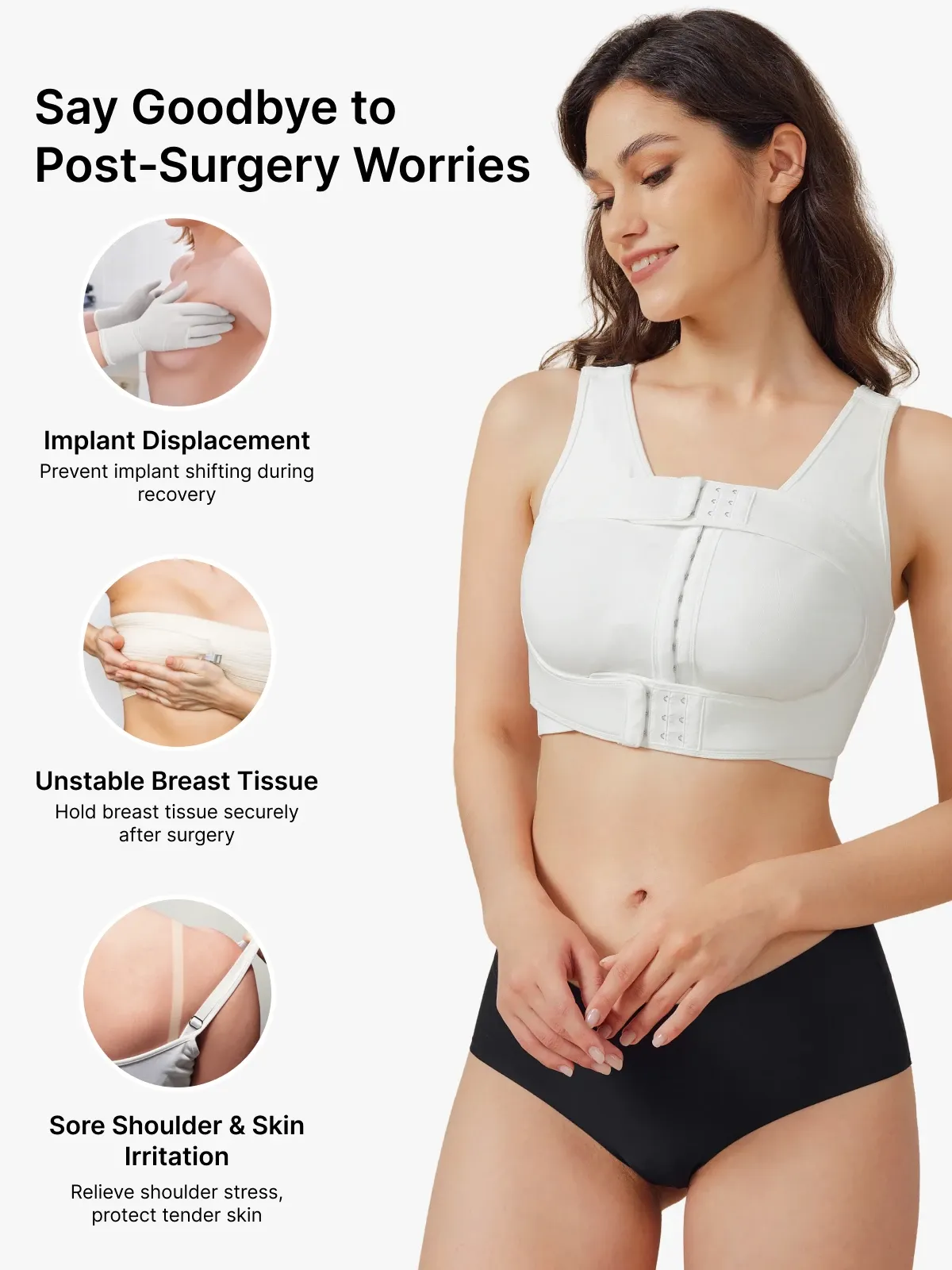 Front‑Closure Wireless Full‑Coverage Mastectomy Post‑Surgery Bra