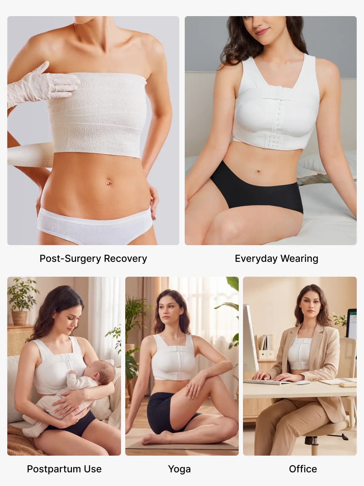 Front‑Closure Wireless Full‑Coverage Mastectomy Post‑Surgery Bra