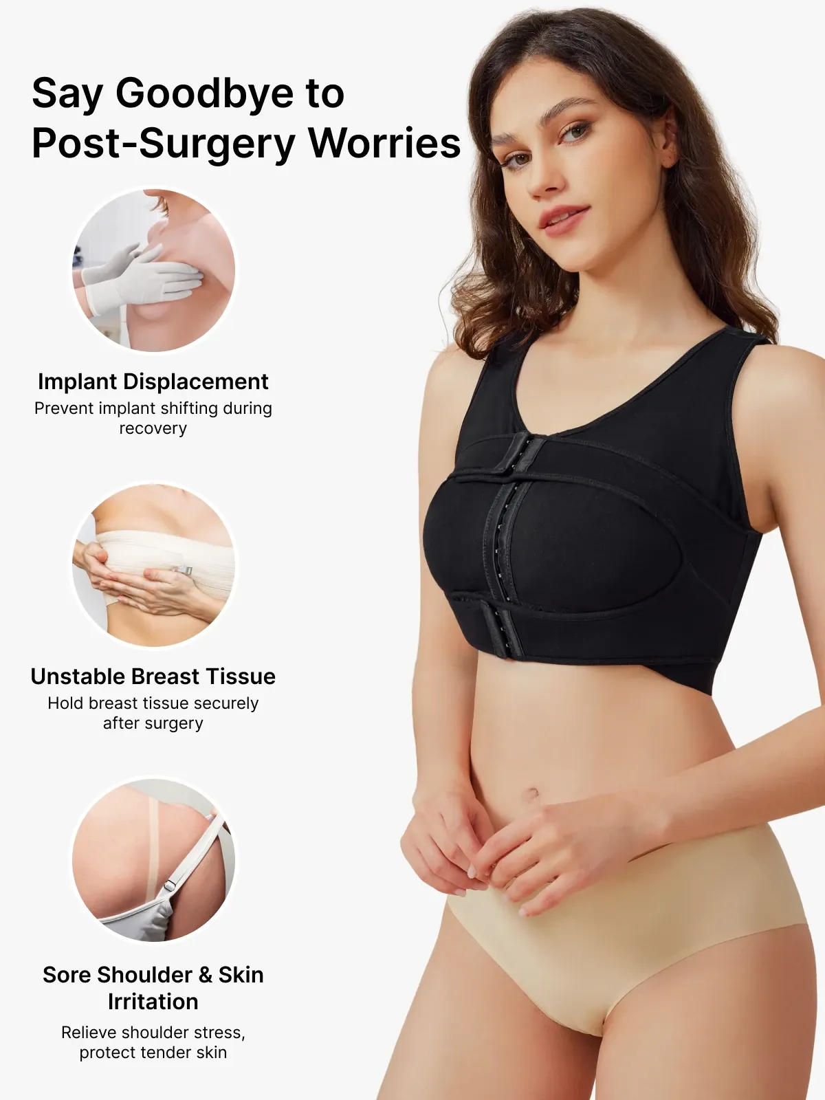 Front‑Closure Wireless Full‑Coverage Mastectomy Post‑Surgery Bra