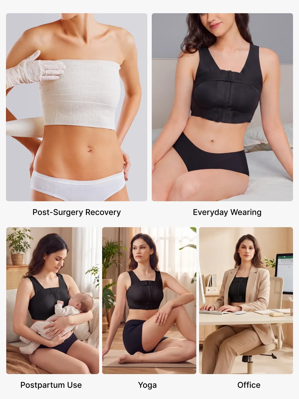 Front‑Closure Wireless Full‑Coverage Mastectomy Post‑Surgery Bra