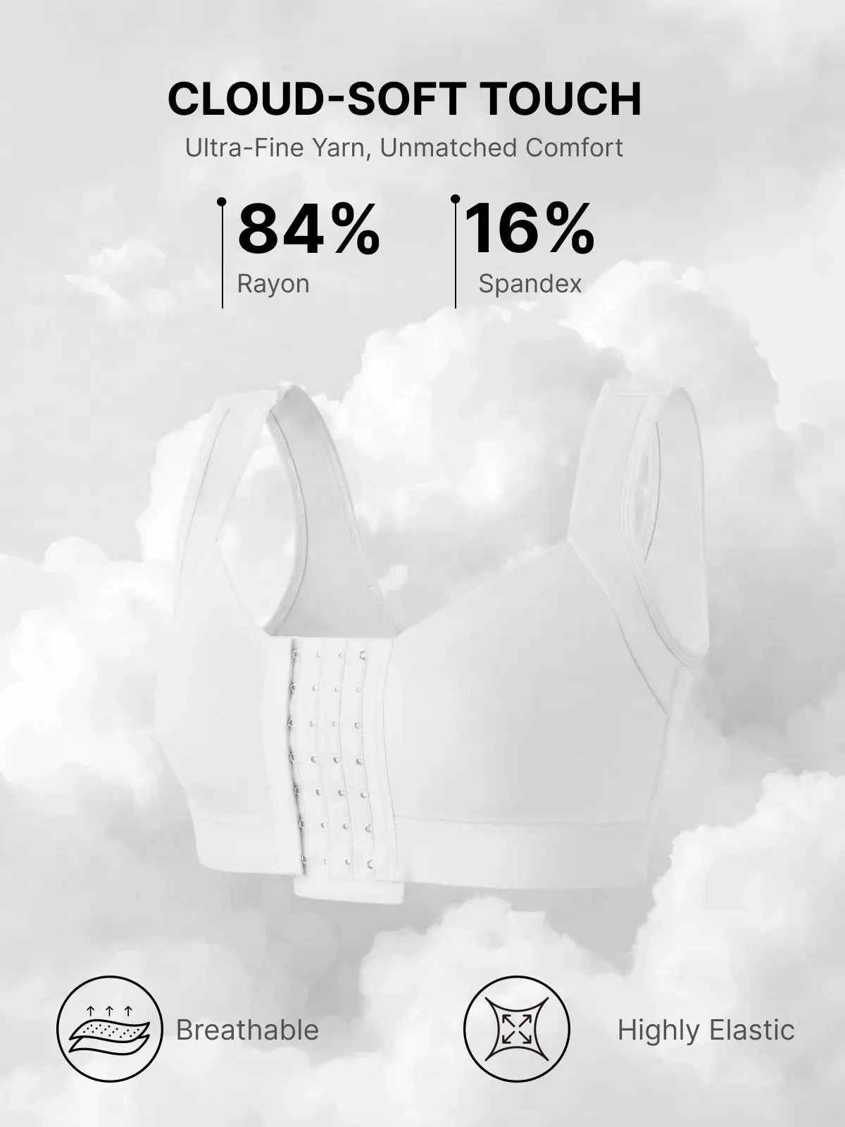 Front Closure Adjustable Comfort Mastectomy Everyday Bra 
