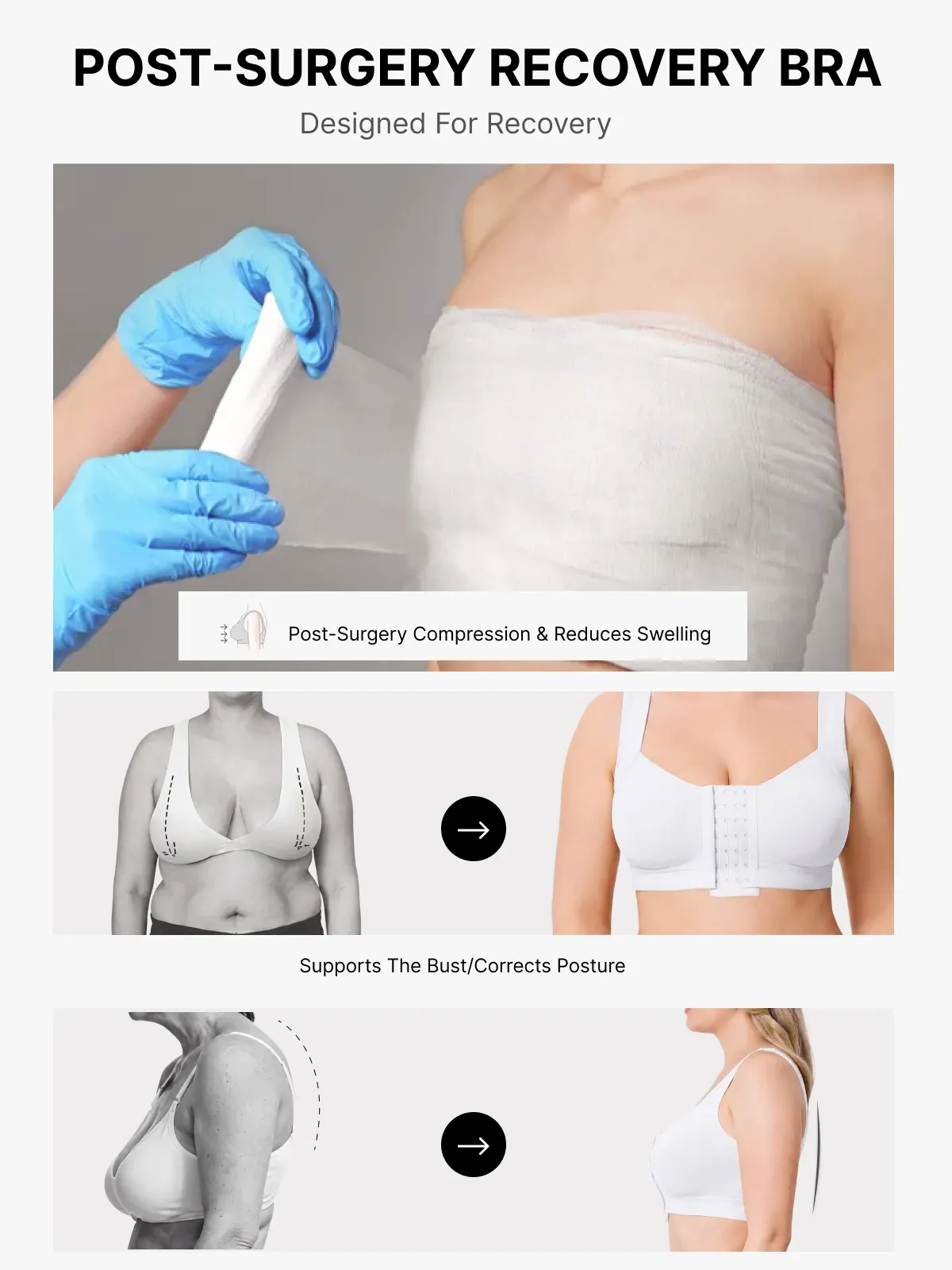 Front Closure Adjustable Comfort Mastectomy Everyday Bra 