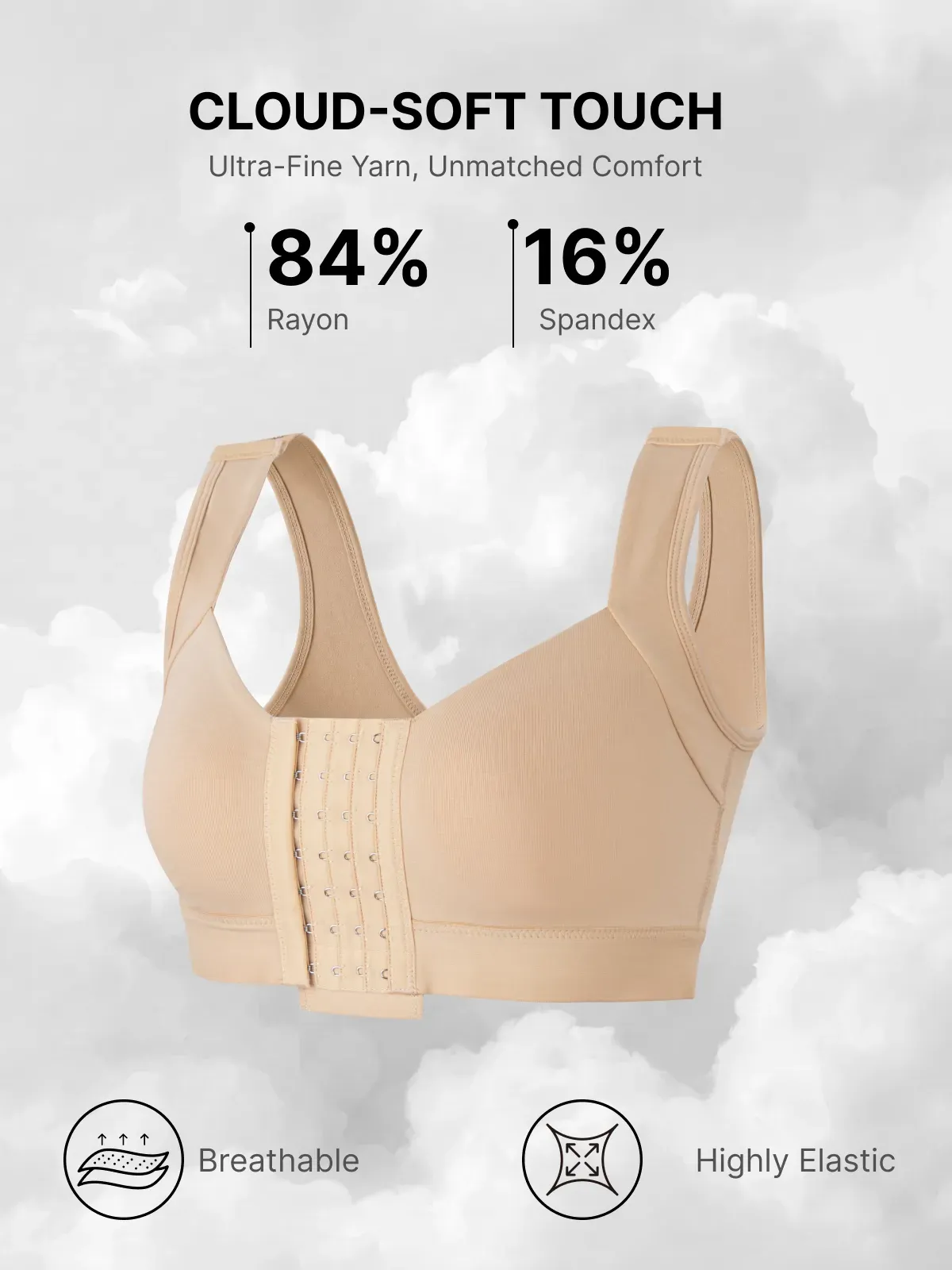 Front Closure Adjustable Comfort Mastectomy Everyday Bra 