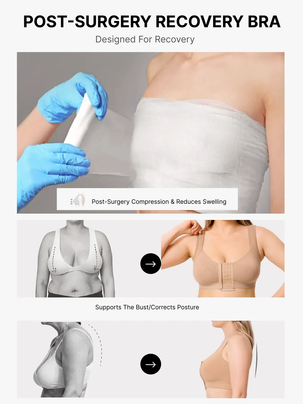 Front Closure Adjustable Comfort Mastectomy Everyday Bra 