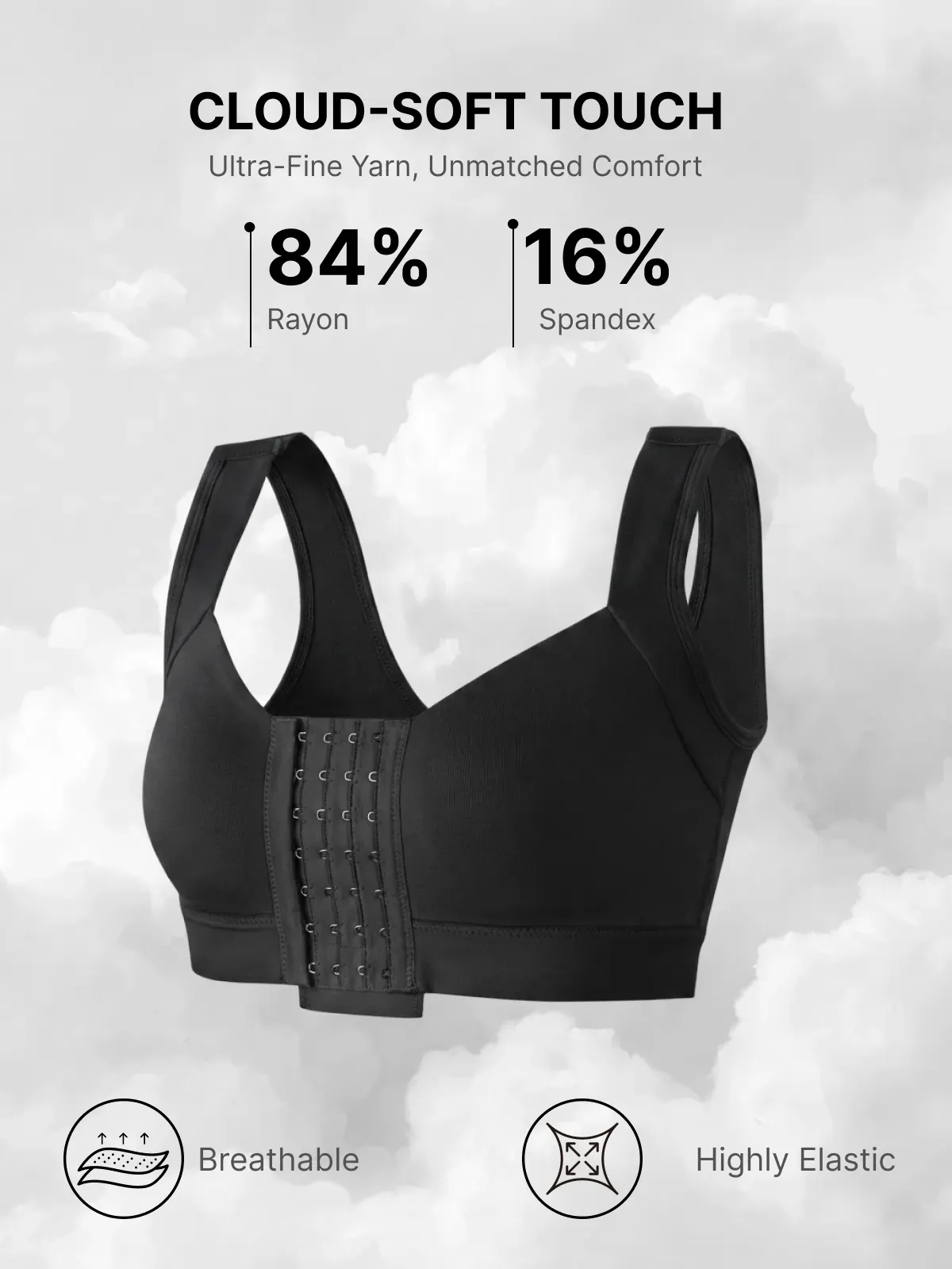Front Closure Adjustable Comfort Mastectomy Everyday Bra 