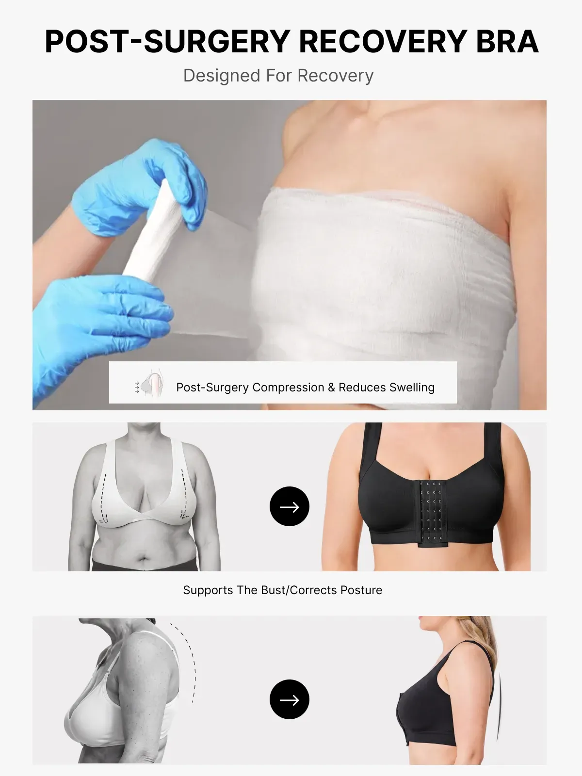 Front Closure Adjustable Comfort Mastectomy Everyday Bra 