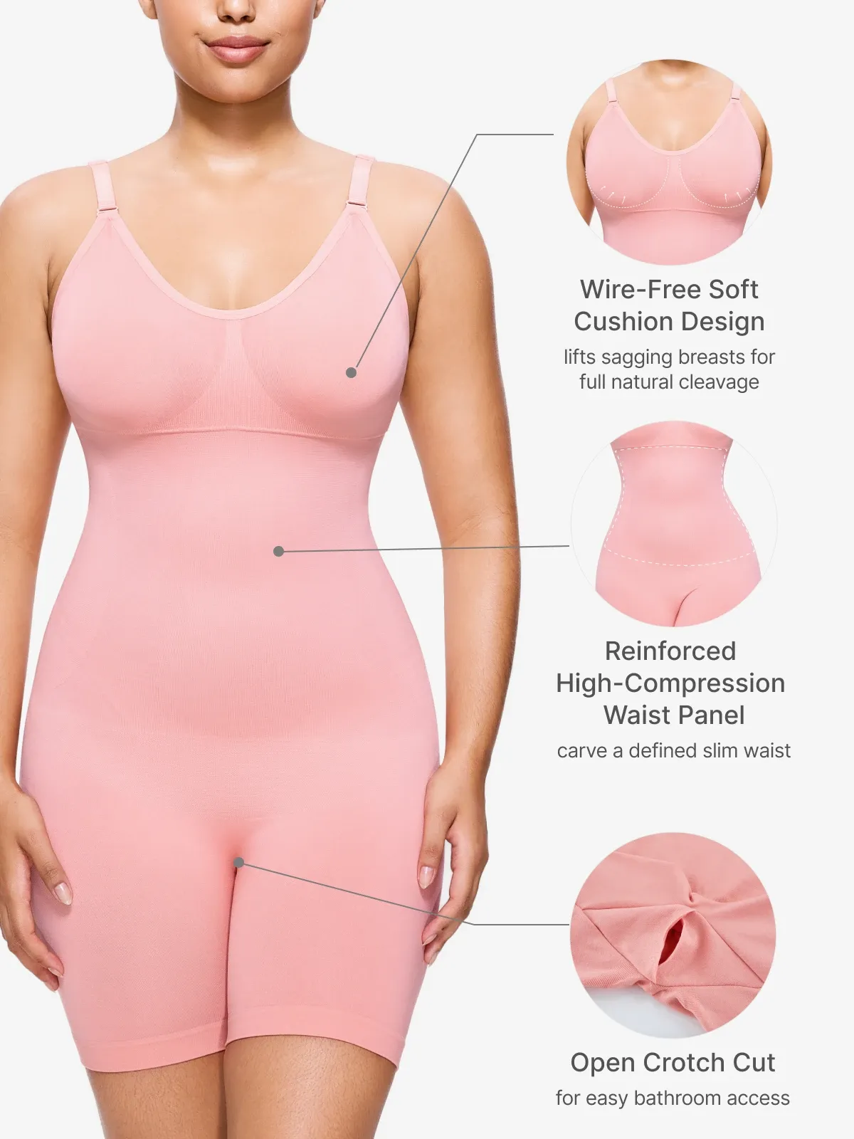 Mesh Double Smoothing Tank Mid-Thigh Bodysuit