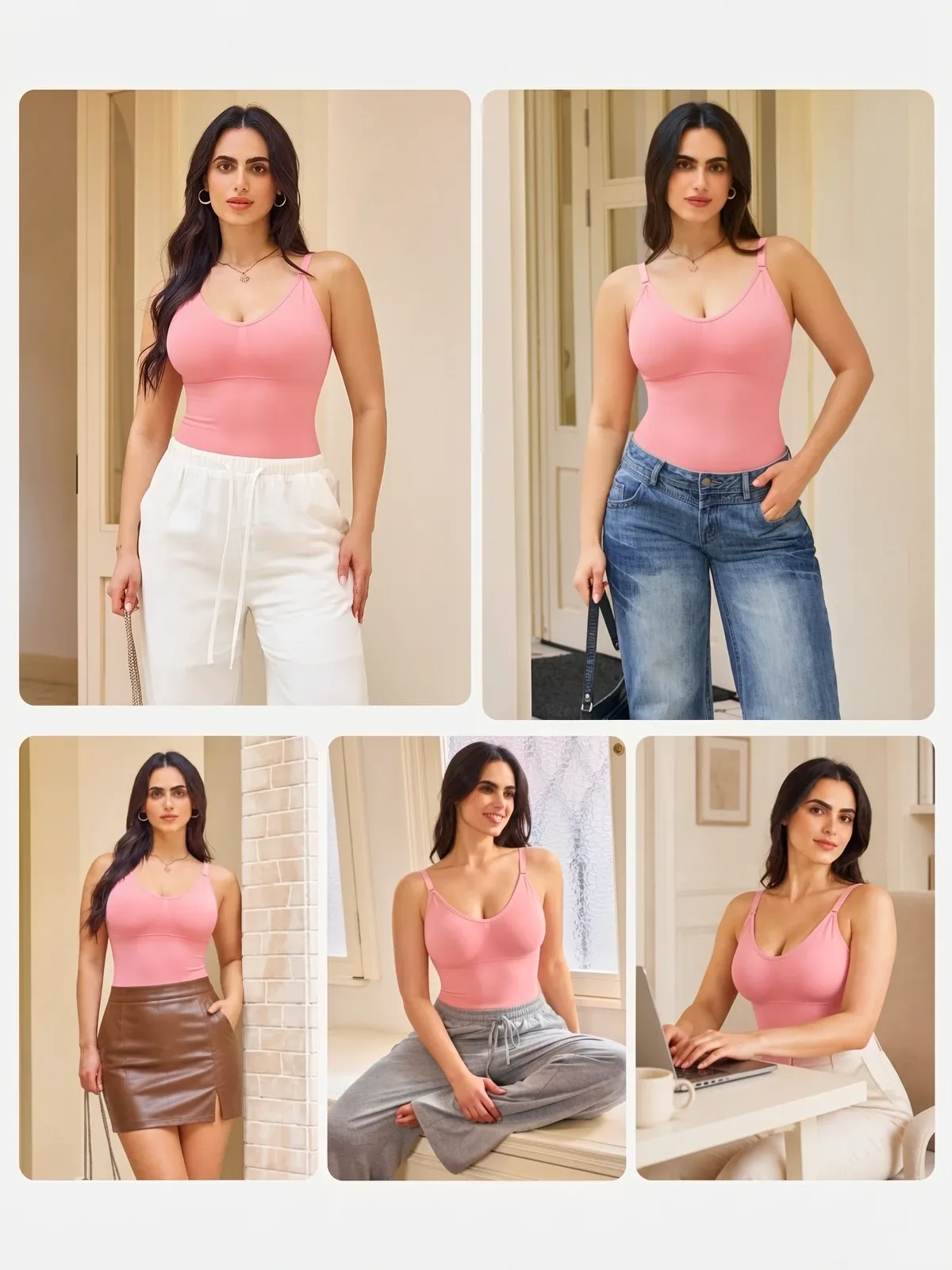Mesh Double Smoothing Tank Mid-Thigh Bodysuit