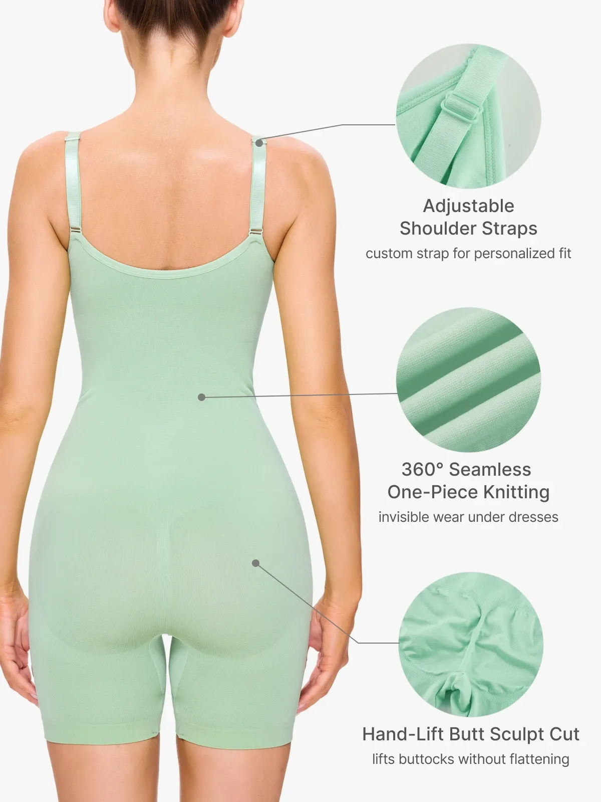 Mesh Double Smoothing Tank Mid-Thigh Bodysuit