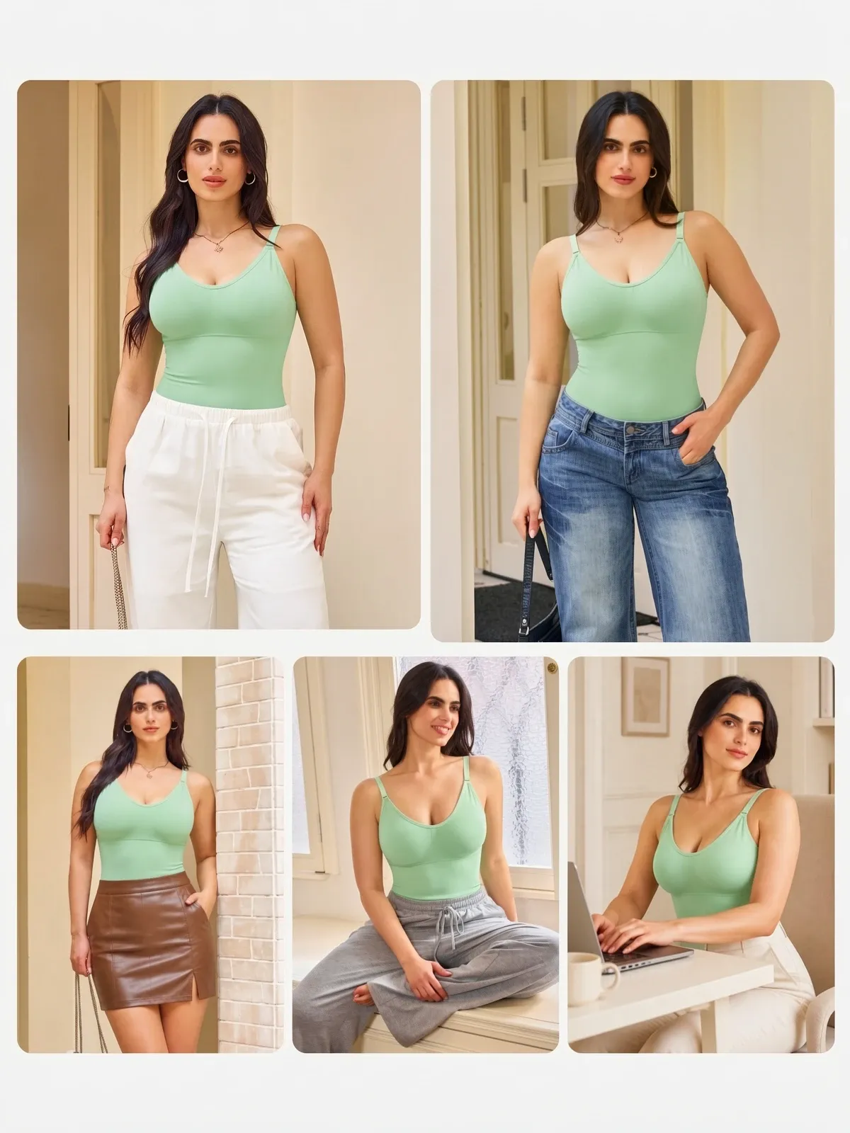 Mesh Double Smoothing Tank Mid-Thigh Bodysuit