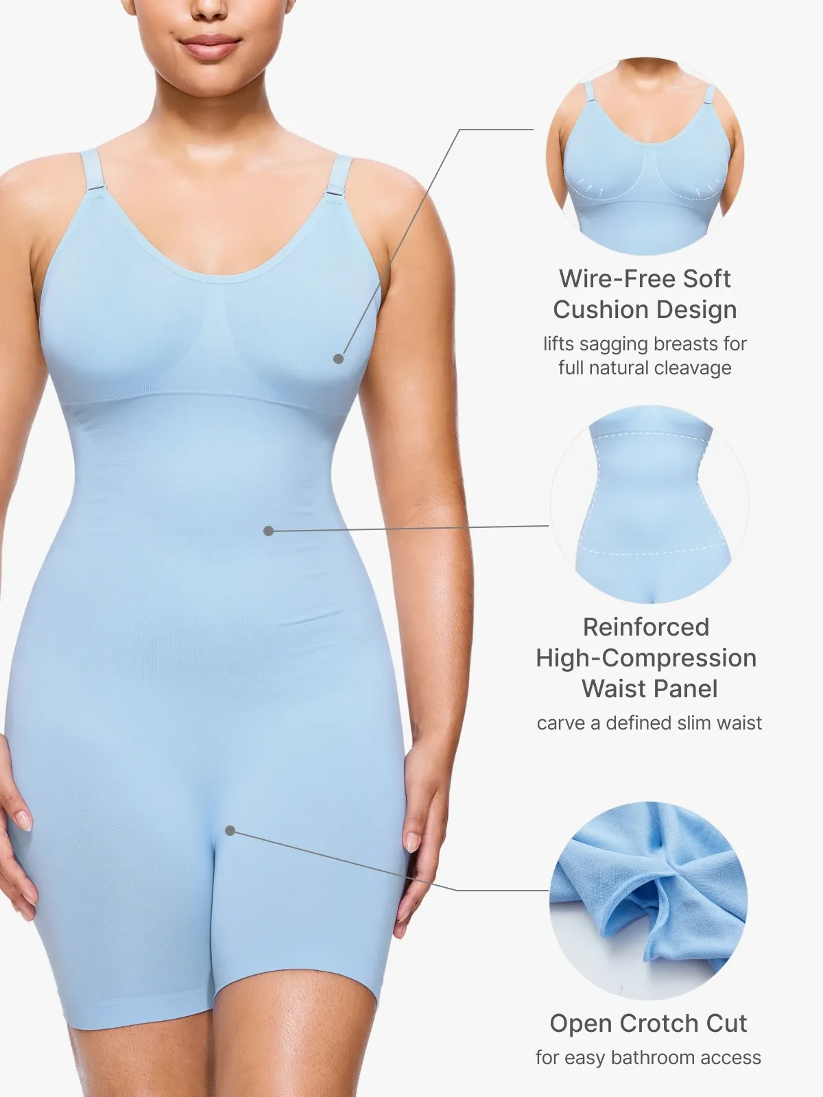 Mesh Double Smoothing Tank Mid-Thigh Bodysuit