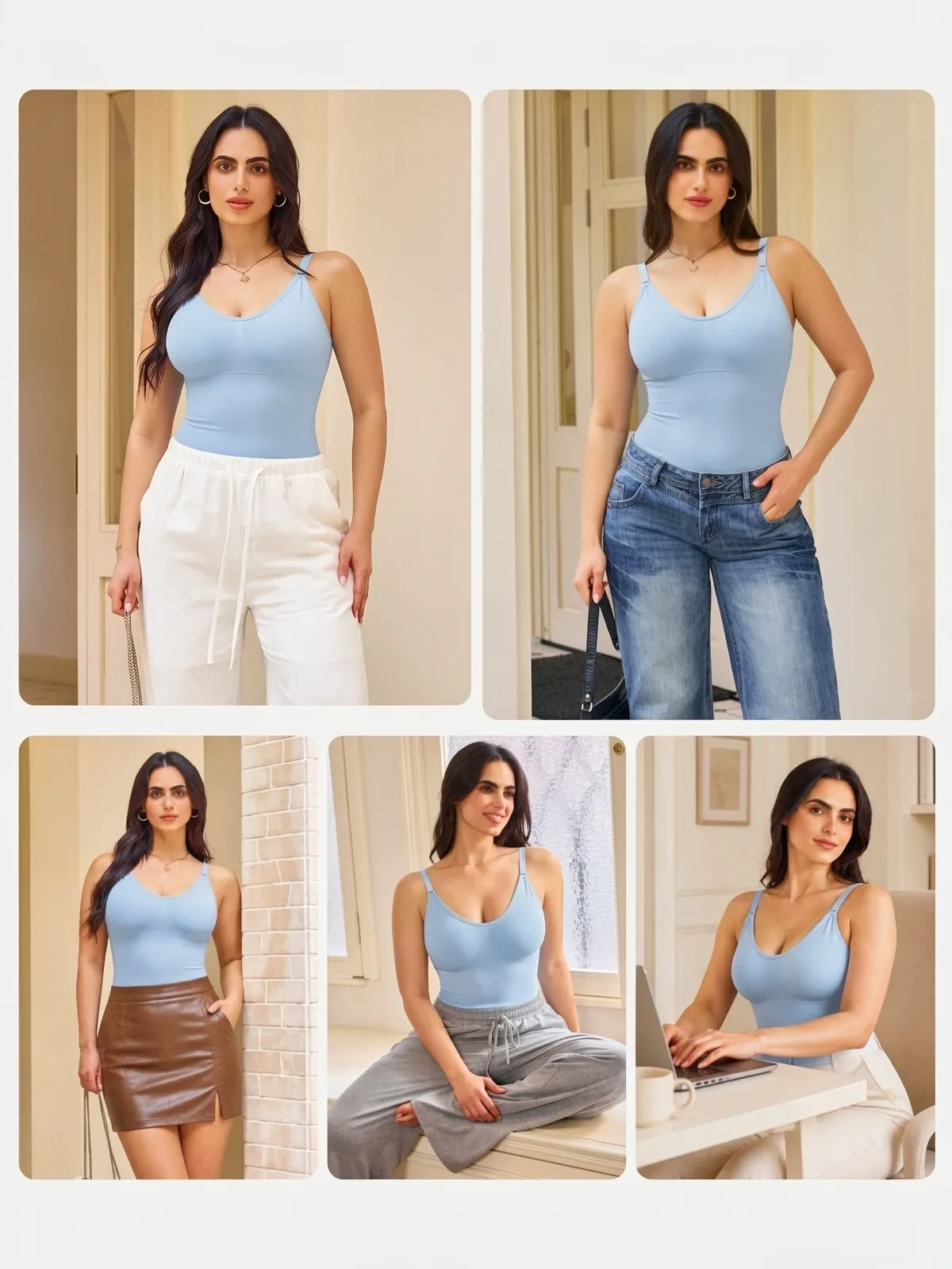 Mesh Double Smoothing Tank Mid-Thigh Bodysuit