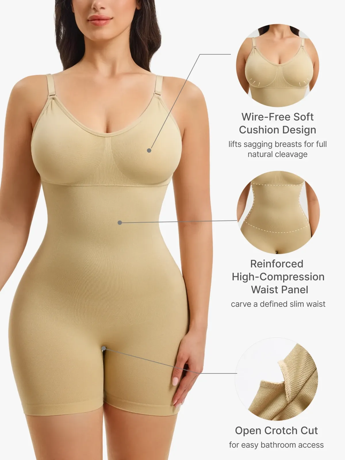 Mesh Double Smoothing Tank Mid-Thigh Bodysuit
