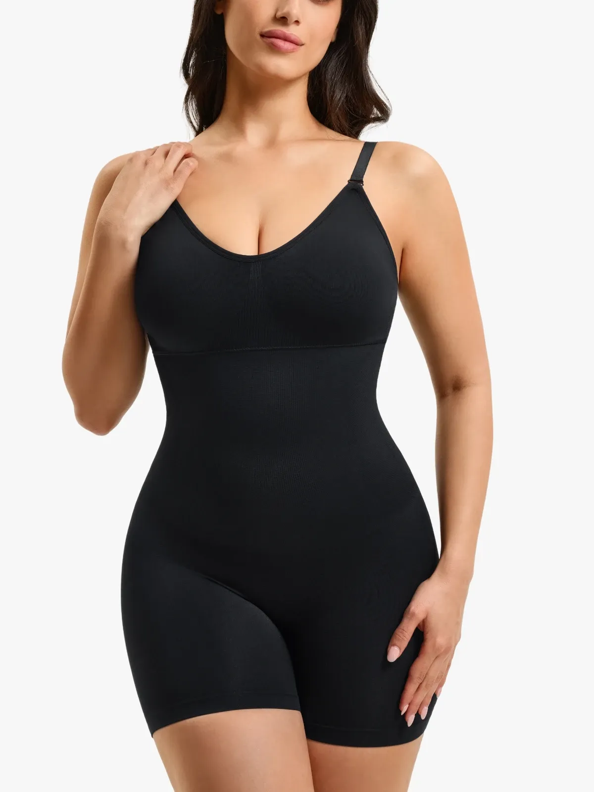 Mesh Double Smoothing Tank Mid-Thigh Bodysuit
