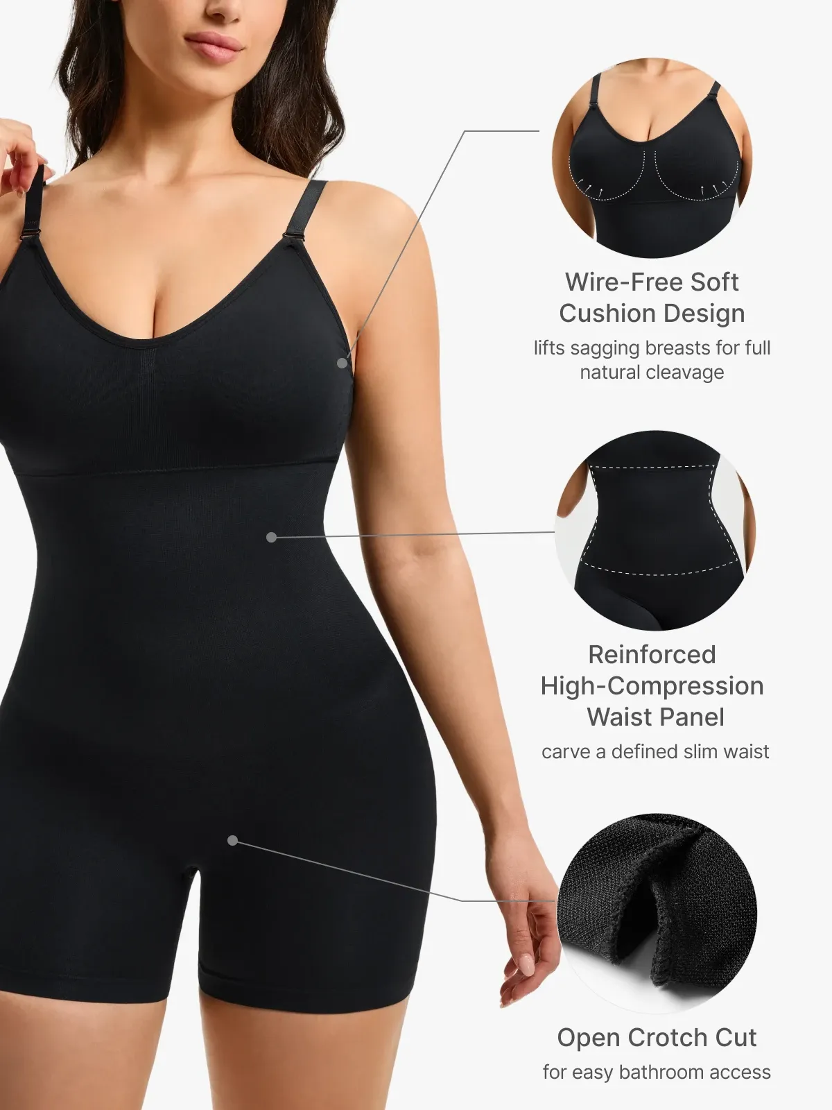 Mesh Double Smoothing Tank Mid-Thigh Bodysuit
