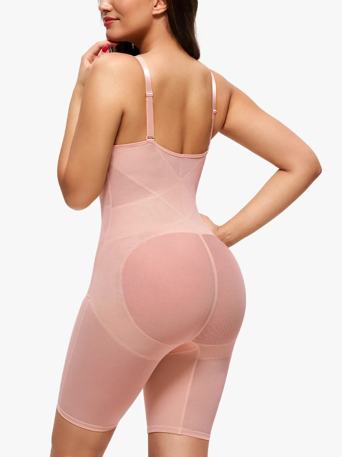 V Neck Comfortable Breathable Mesh Invisible Tummy Control Bodysuit