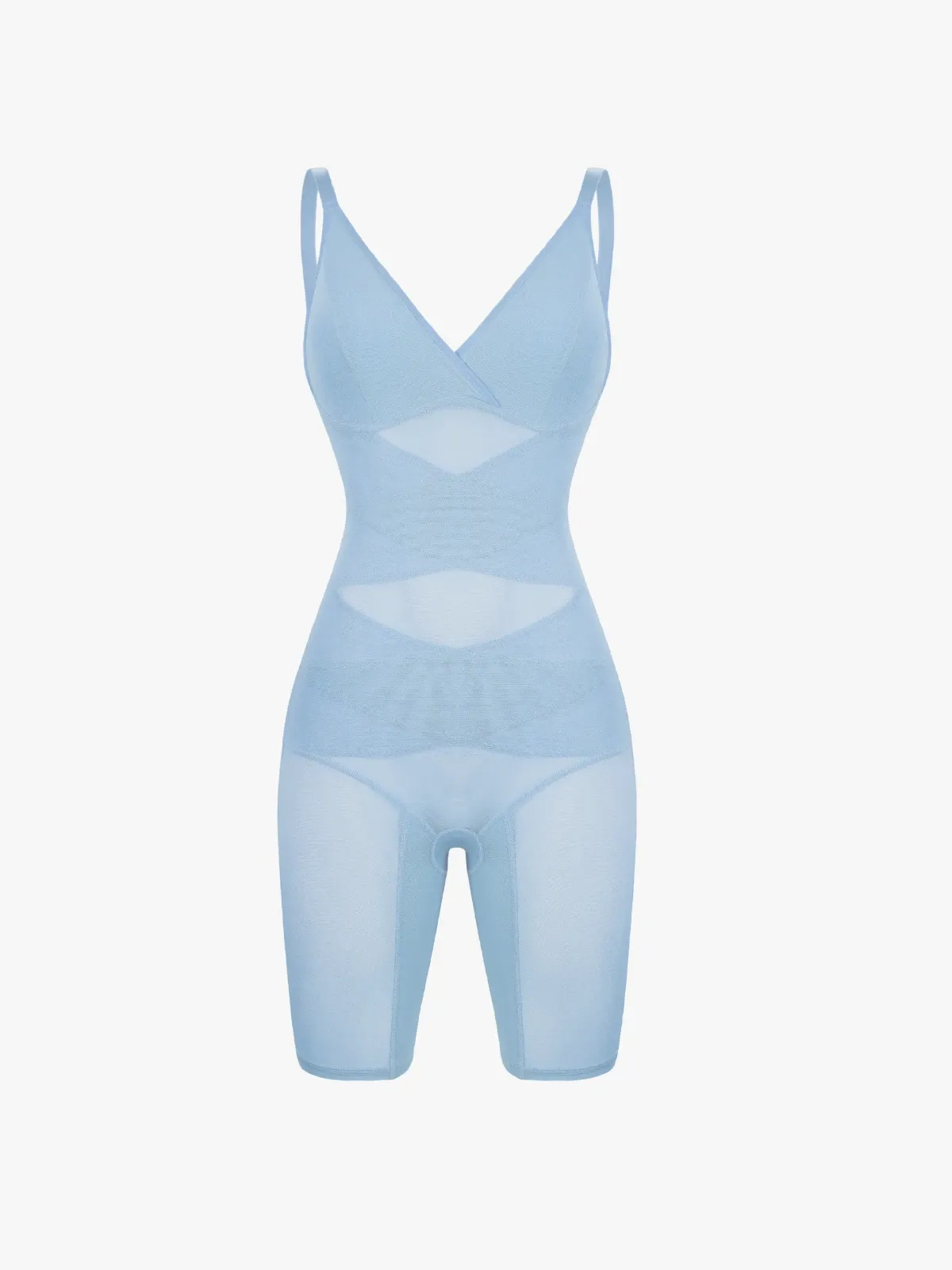 V Neck Comfortable Breathable Mesh Invisible Tummy Control Bodysuit