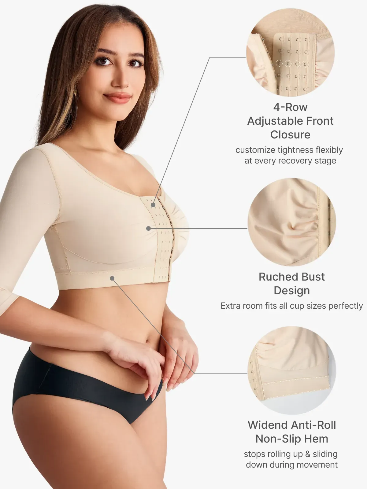 Front Closure Arm Shaping Post Surgery Recovery Top