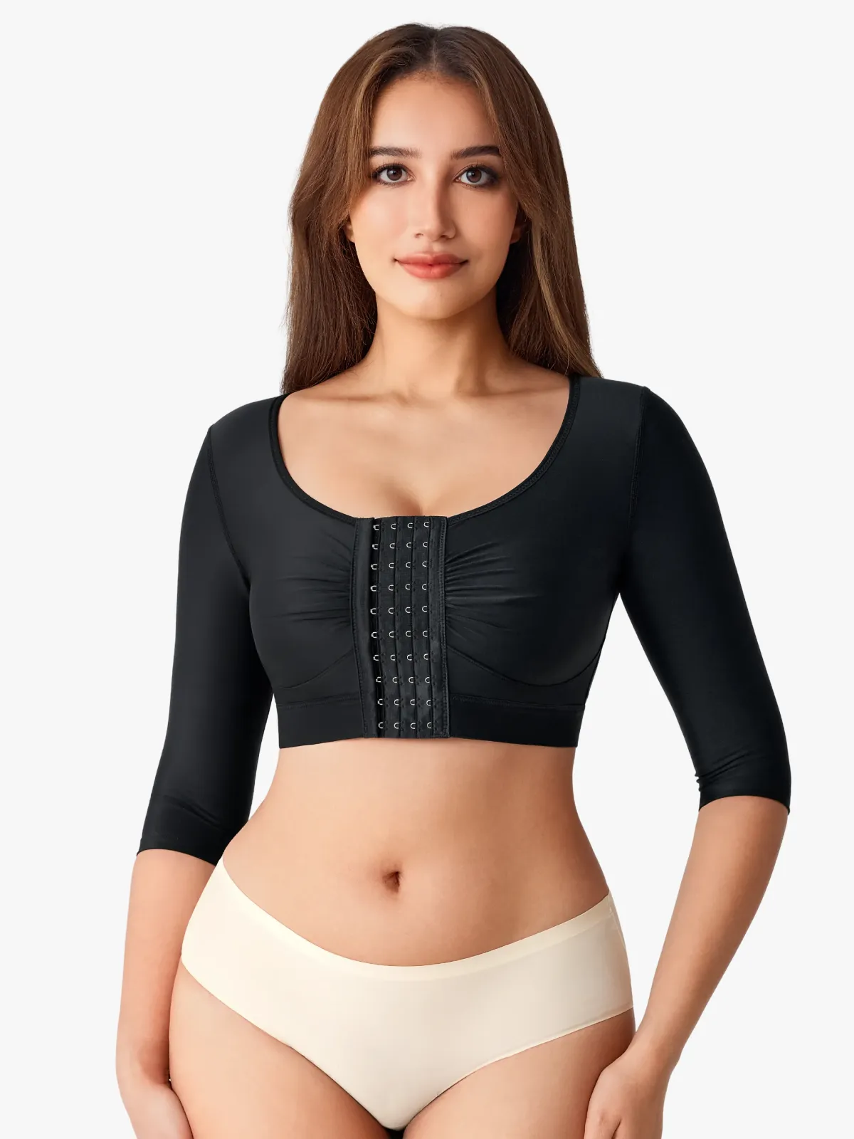 Open Bust Long Sleeve Shapewear Tops