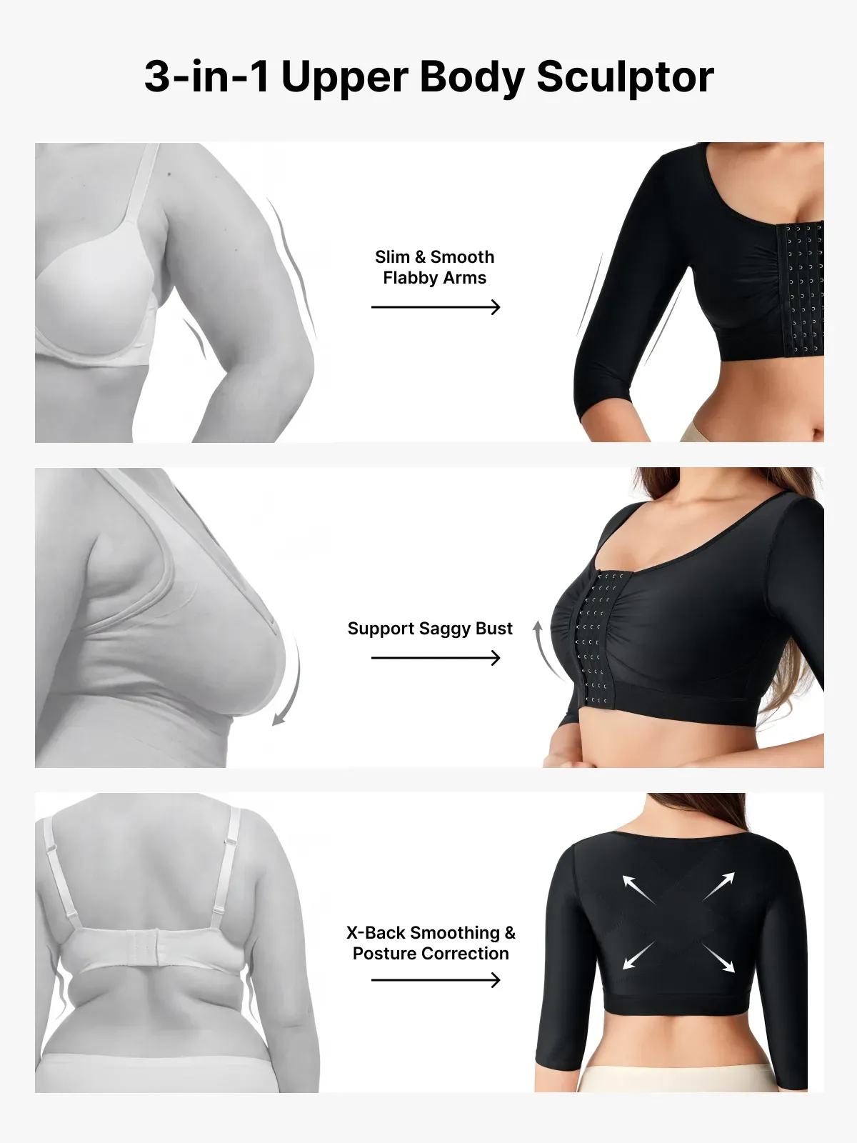Front Closure Arm Shaping Post Surgery Recovery Top