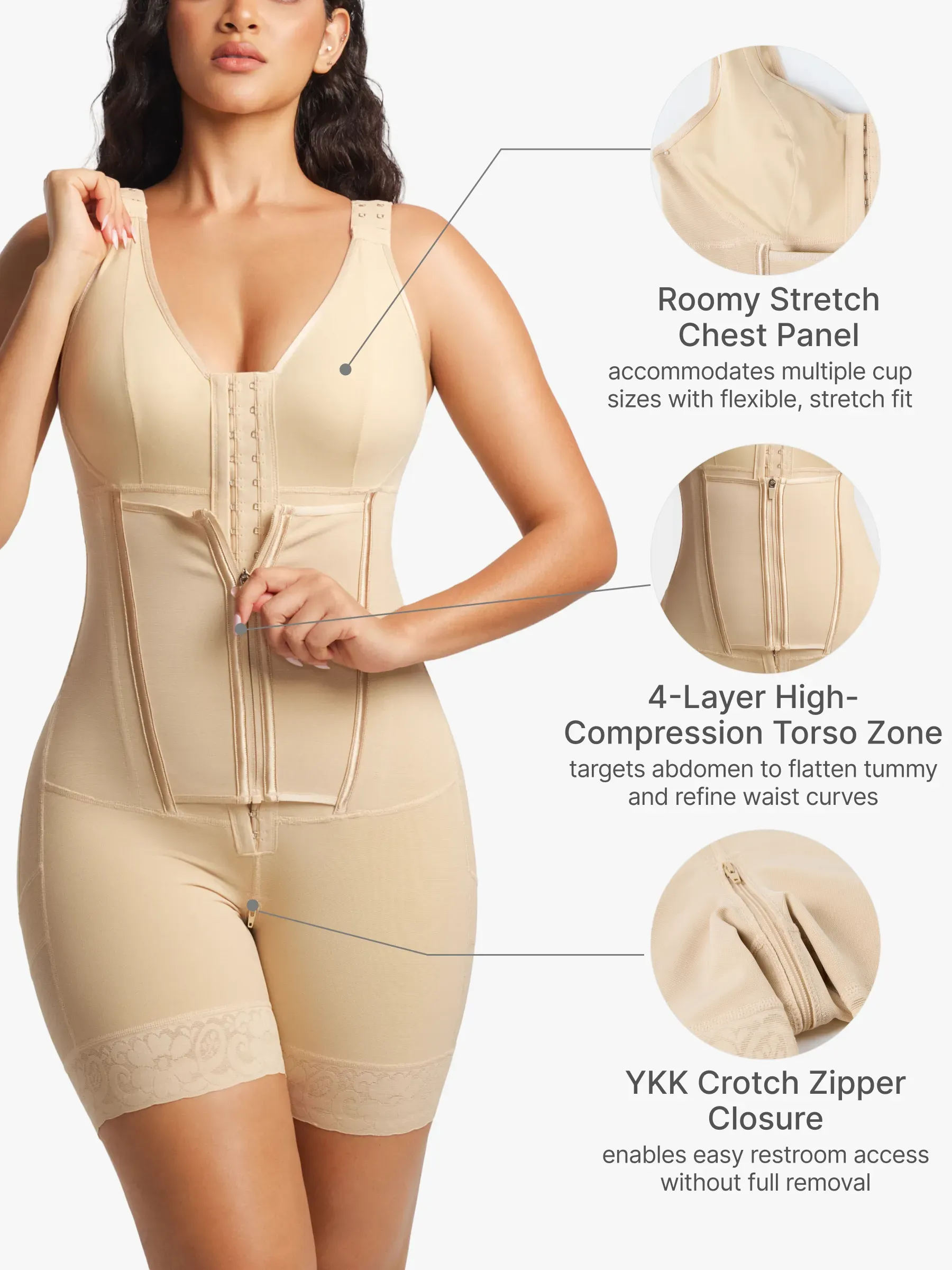 Firm Tummy Control Mid-Thigh Bodysuit