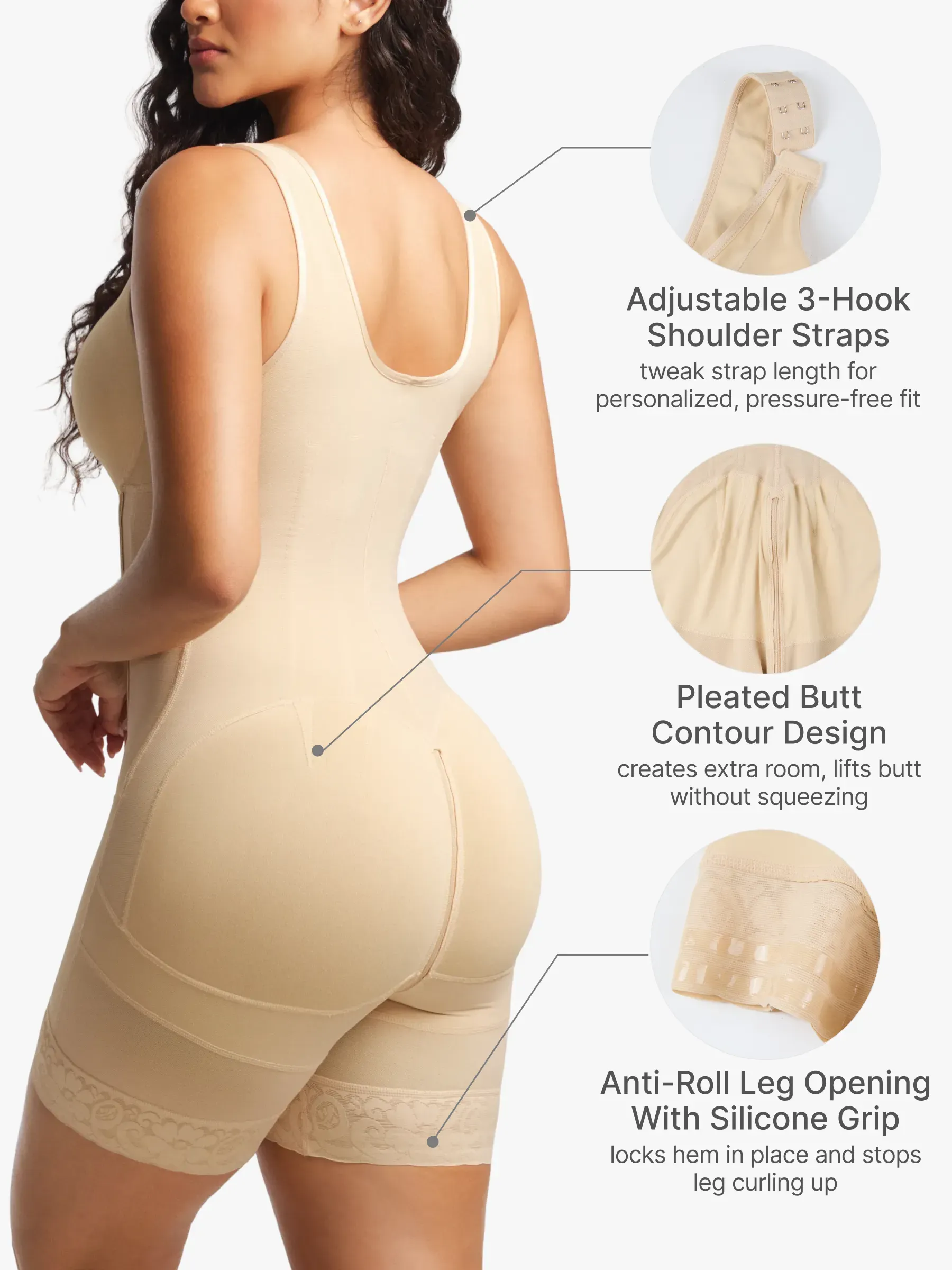 Firm Tummy Control Mid-Thigh Bodysuit