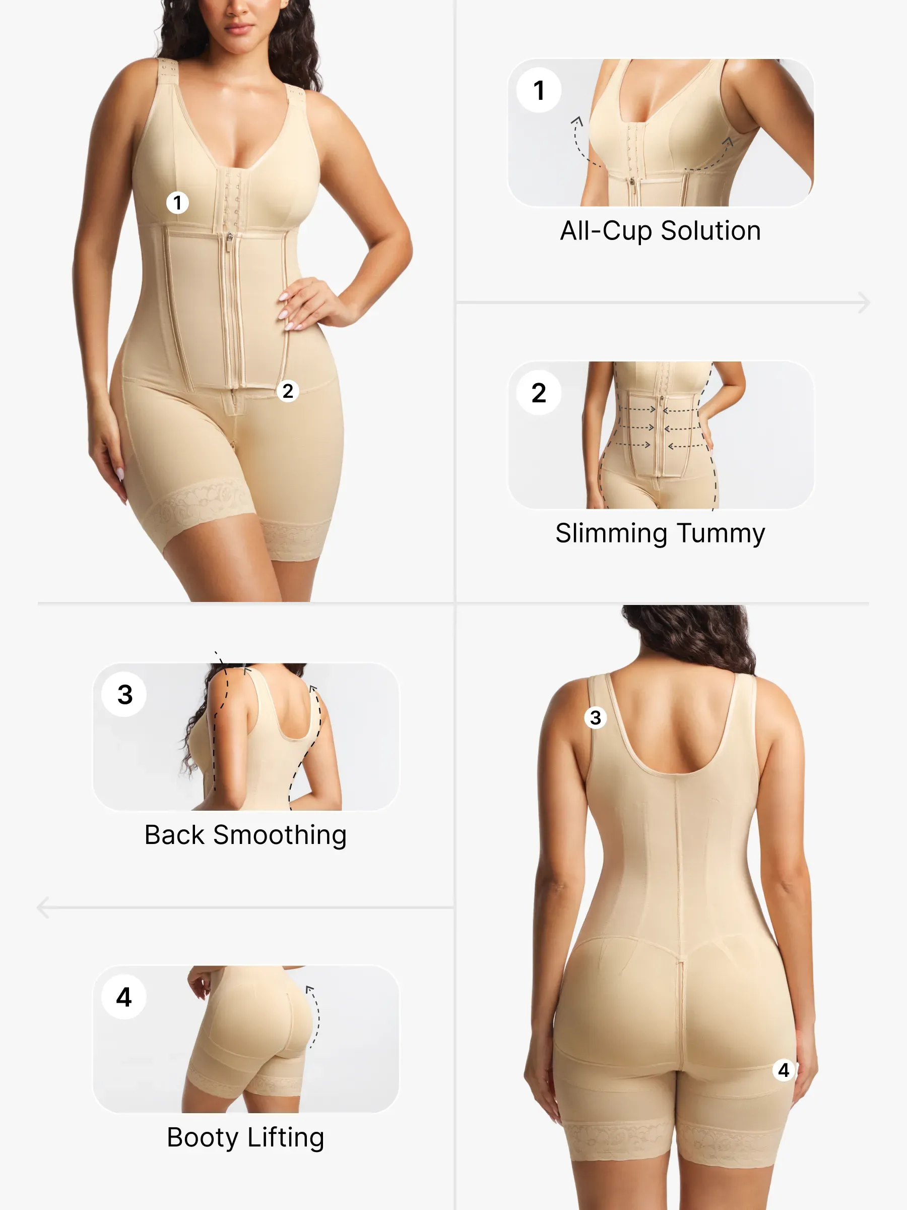 Firm Tummy Control Mid-Thigh Bodysuit