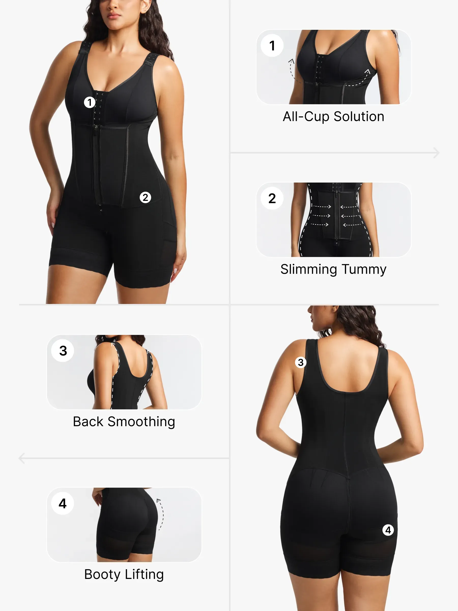 Firm Tummy Control Mid-Thigh Bodysuit