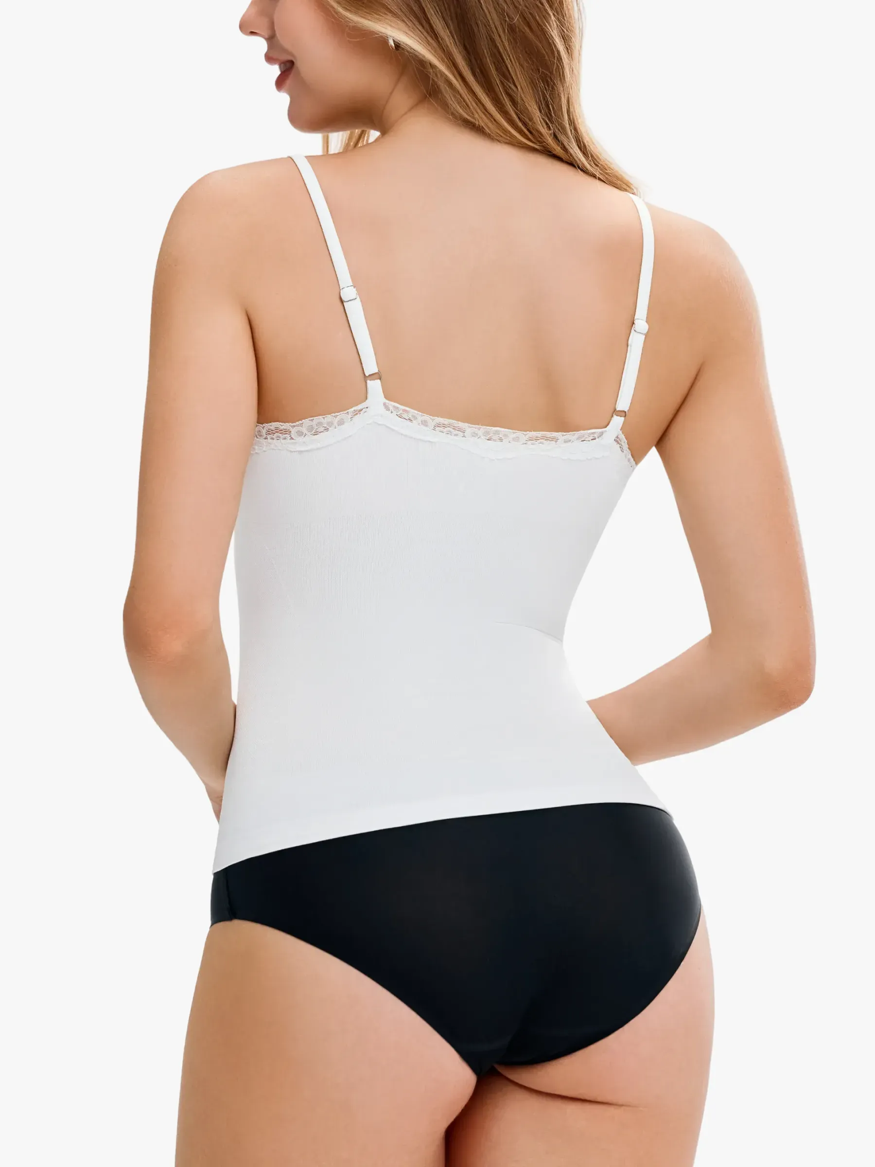 Seamless Lace Trimmed Tummy Control Cami 