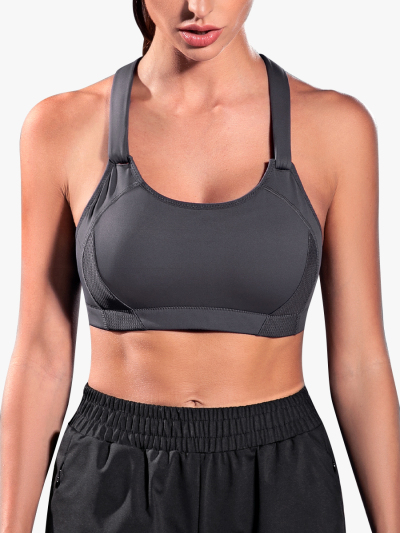 Women's Sports Bra Front Adjustable High Impact Support Padded Bra