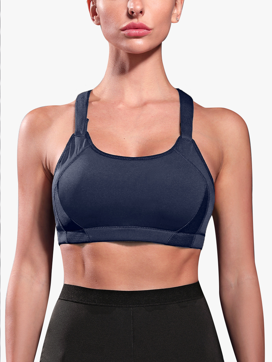 Women's Sports Bra Front Adjustable High Impact Support Padded Bra-Brabic