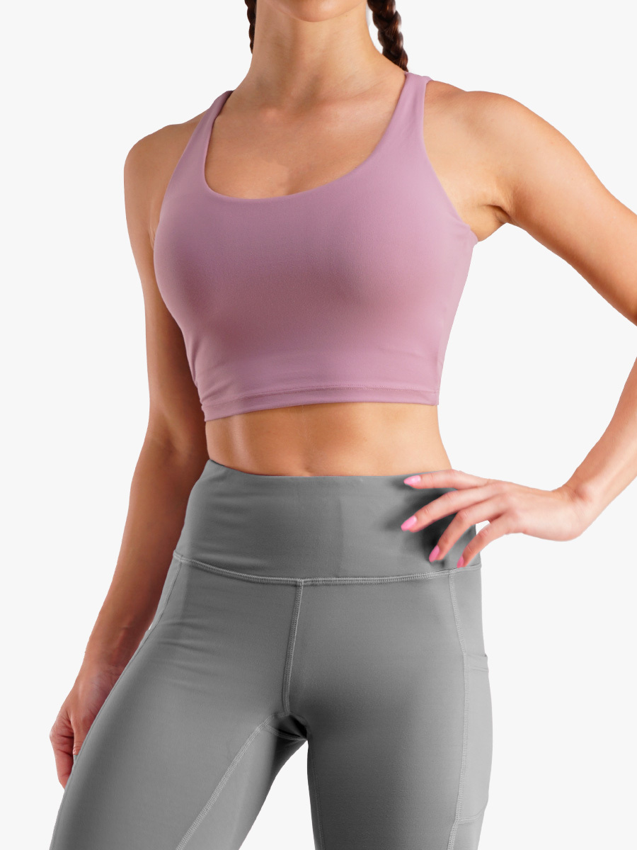 Fitness Longline Padded Crop Tank Yoga Bras-Brabic
