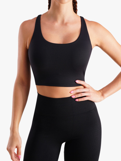 Fitness Longline Padded Crop Tank Yoga Bras