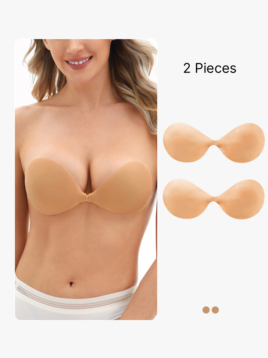 2 Pieces Strapless Adhesive Bra Push Up Sticky Bra-Brabic