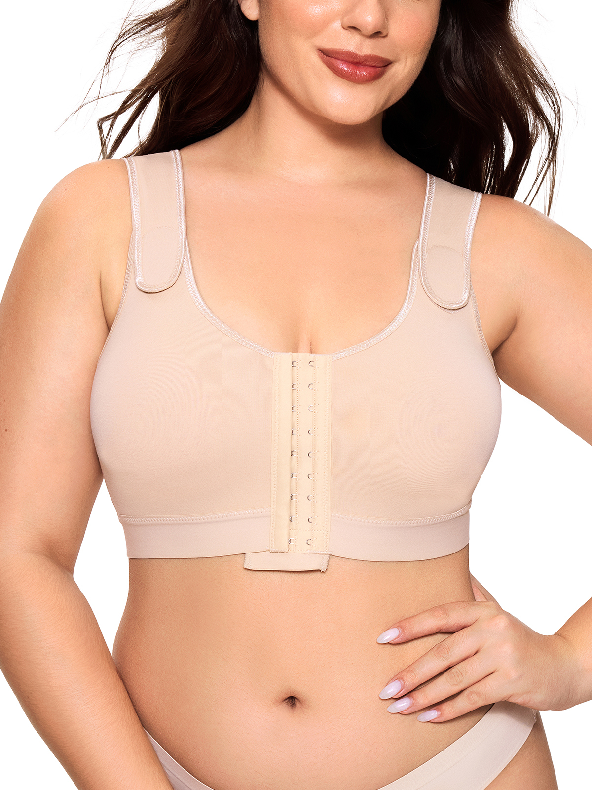Front Closure Mastectomy Sports Bra Wide Strap Everyday Post Op Bra