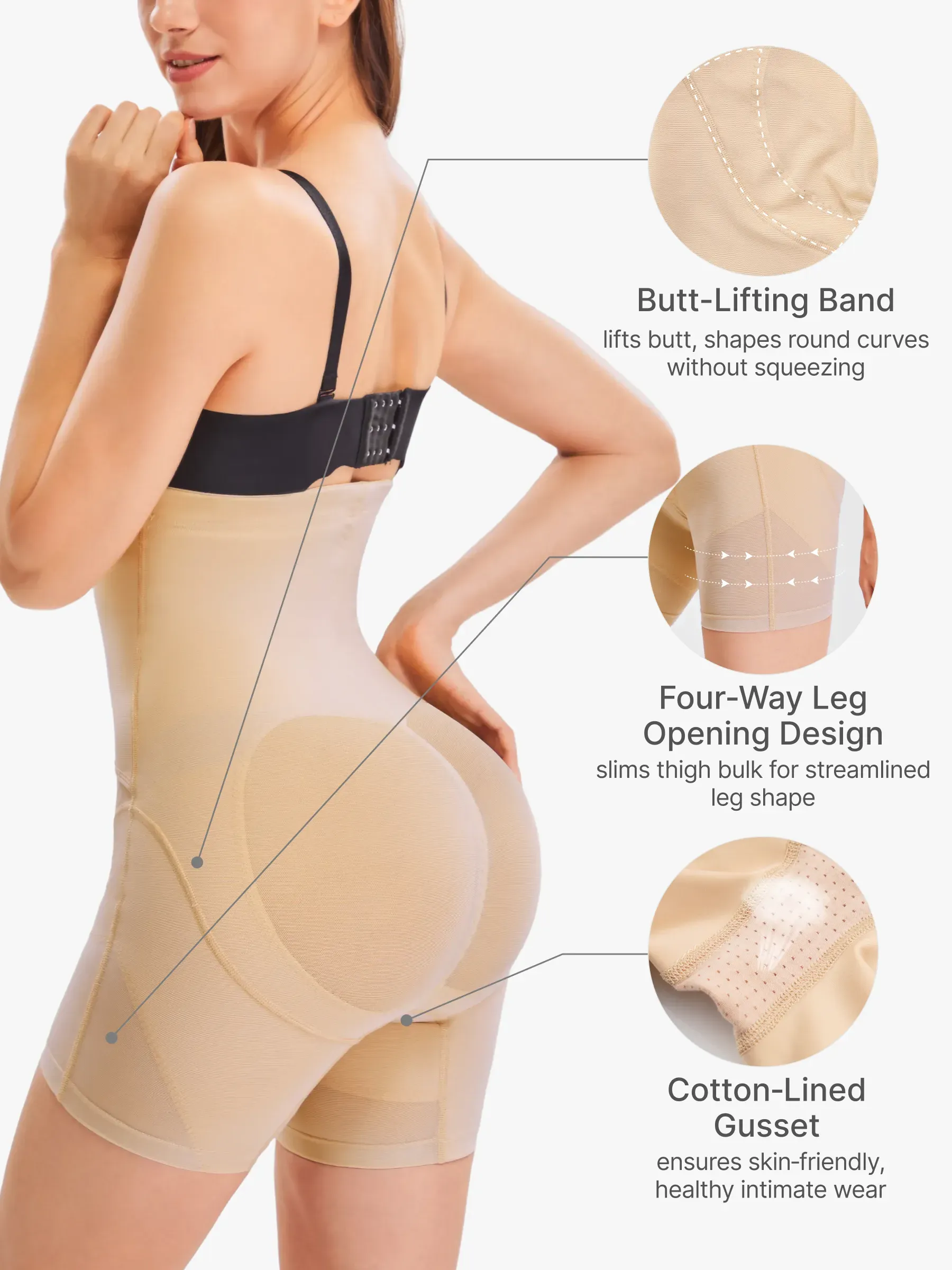 Mesh High-Waist Tummy Control Butt Lifting Shorts