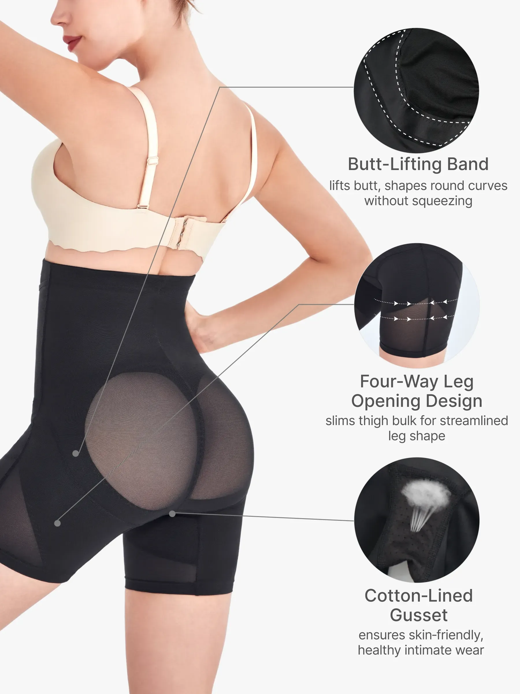Mesh High-Waist Tummy Control Butt Lifting Shorts